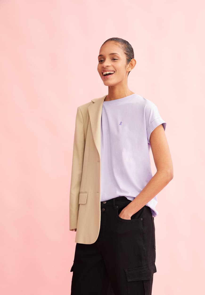 T-shirt en coton bio | Lilas "idaara lavender light"