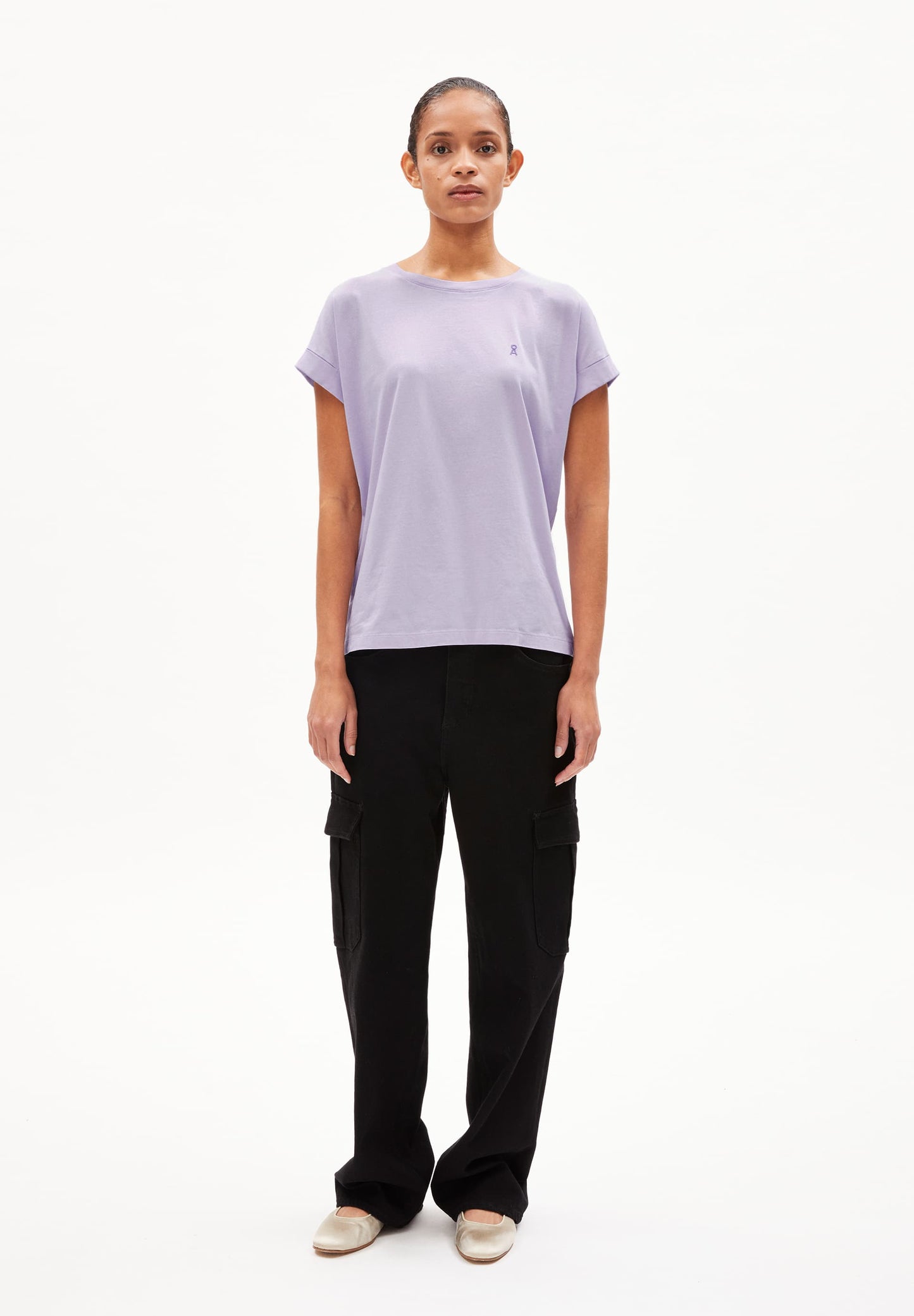 T-shirt en coton bio | Lilas "idaara lavender light"