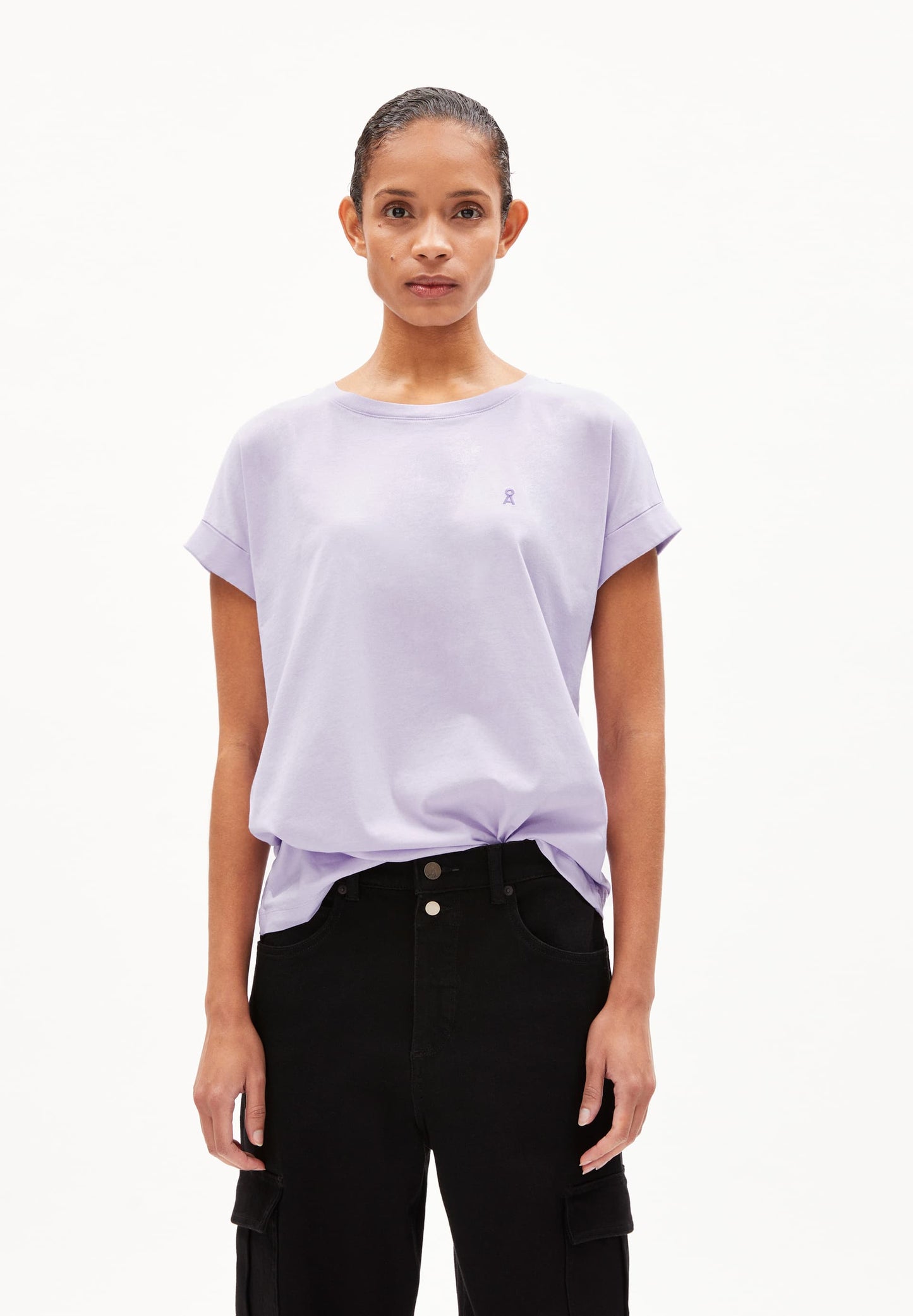 T-shirt en coton bio | Lilas "idaara lavender light"