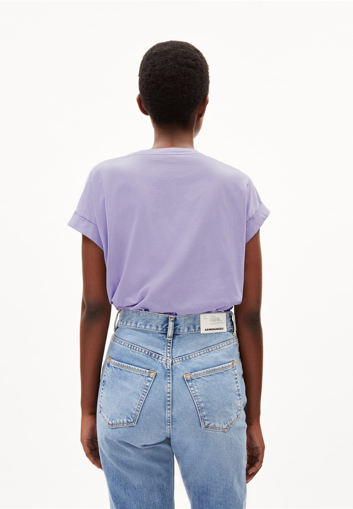 T-shirt en coton bio | Violet "idaara light purple stone"