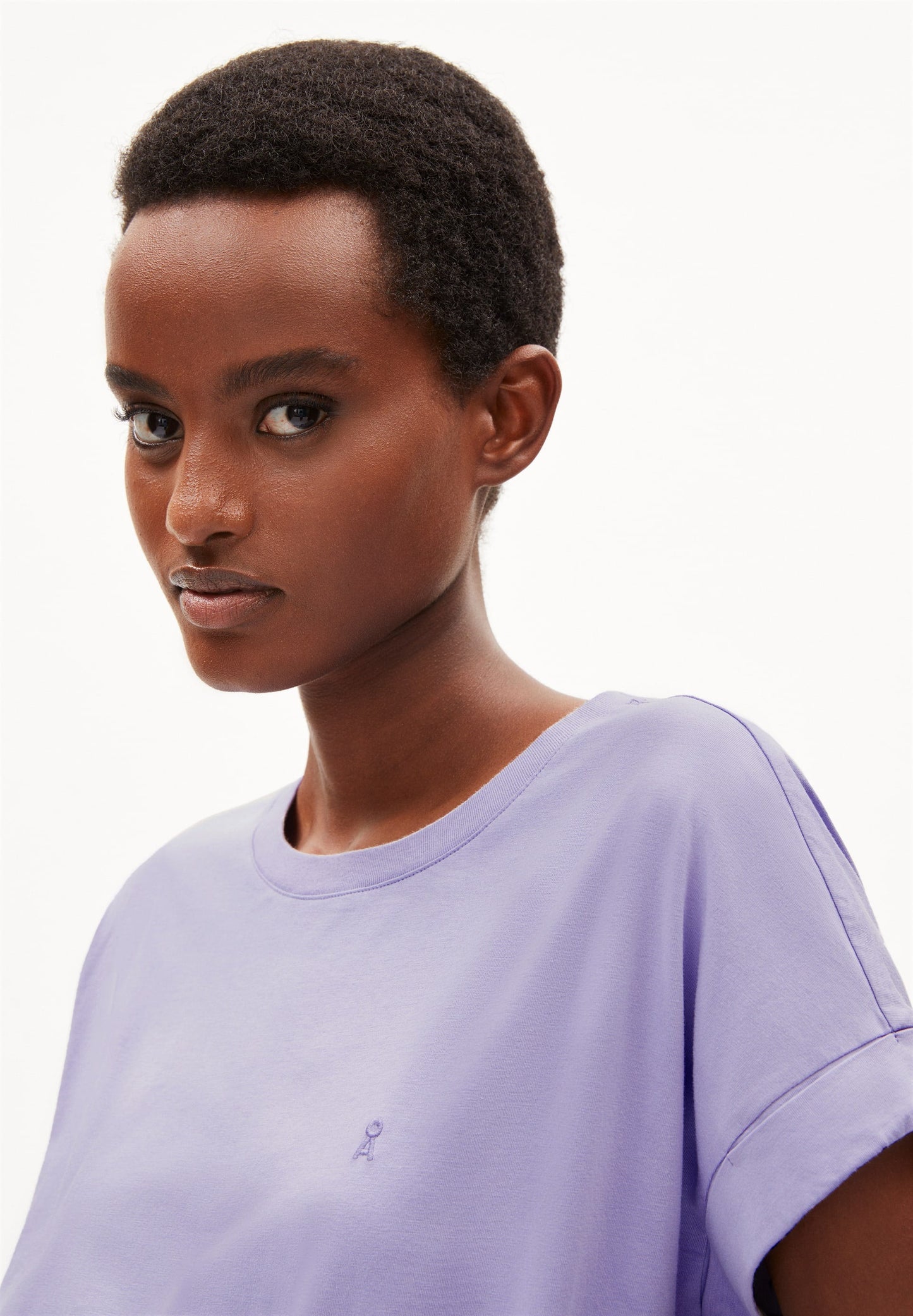 T-shirt en coton bio | Violet "idaara light purple stone"