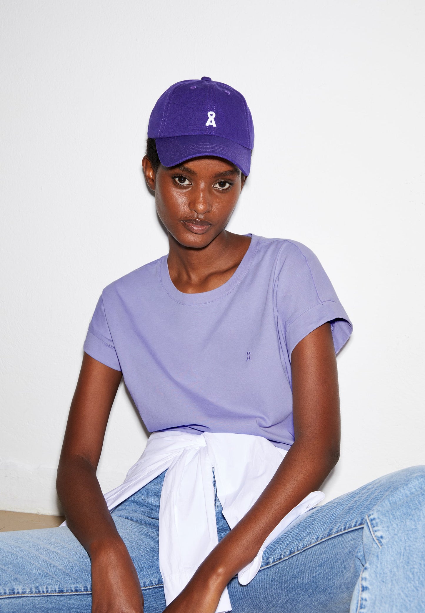 T-shirt en coton bio | Violet "idaara light purple stone"
