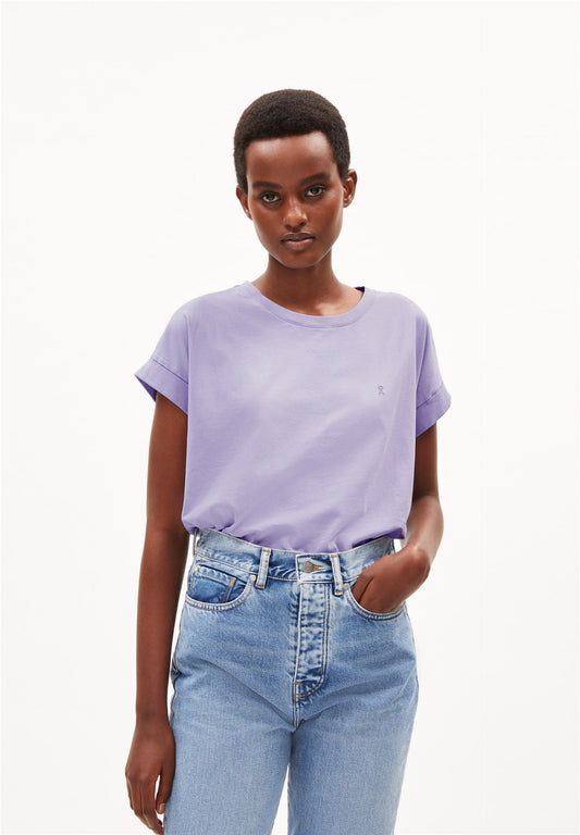 T-shirt en coton bio | Violet "idaara light purple stone"