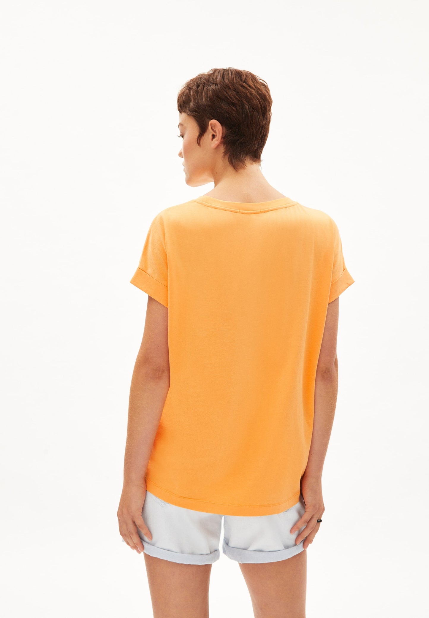 T-shirt orange en coton bio - idaara mangorange