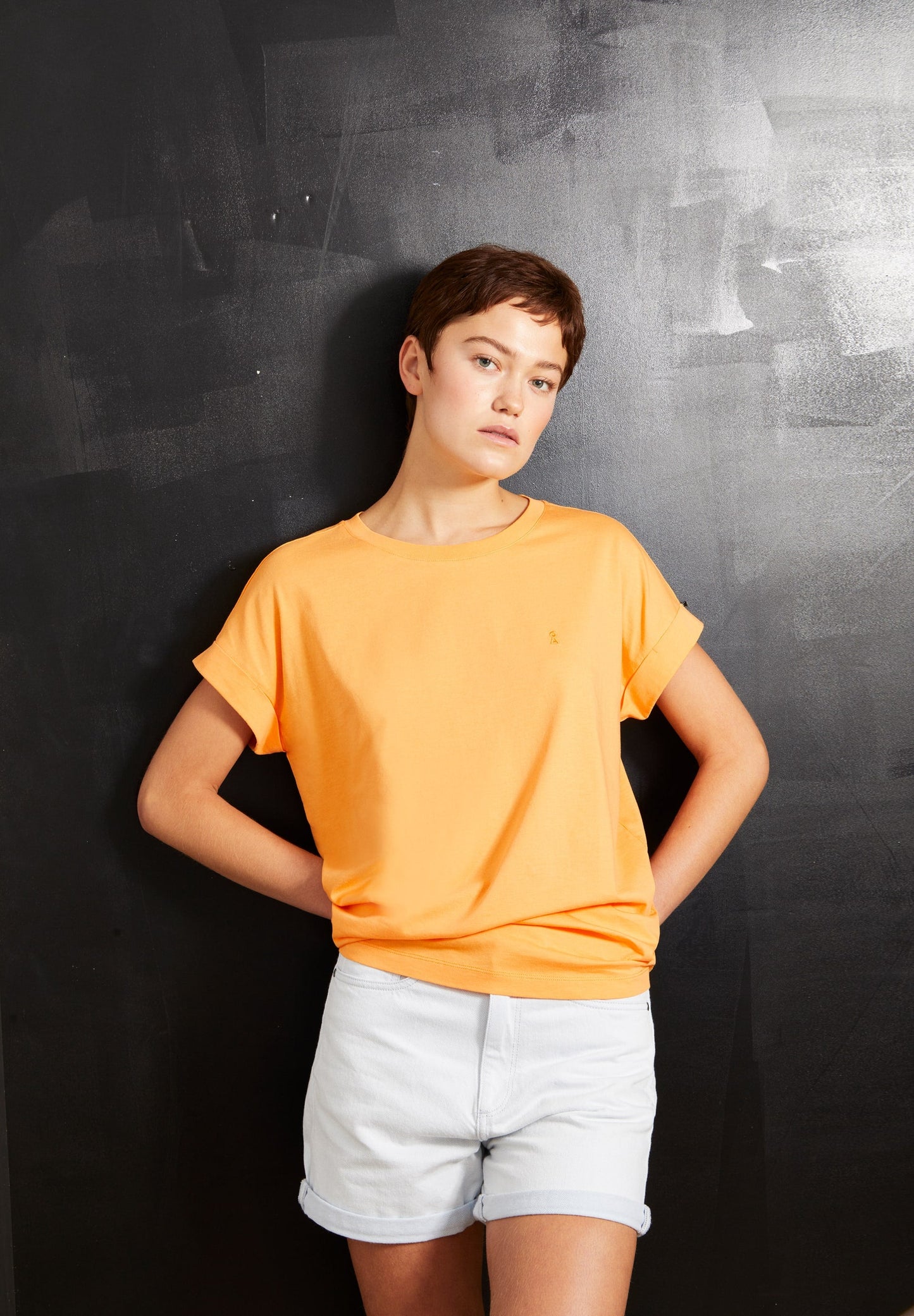 T-shirt orange en coton bio - idaara mangorange