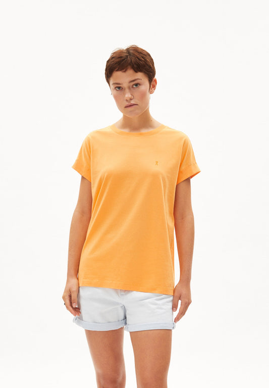 T-shirt orange en coton bio - idaara mangorange