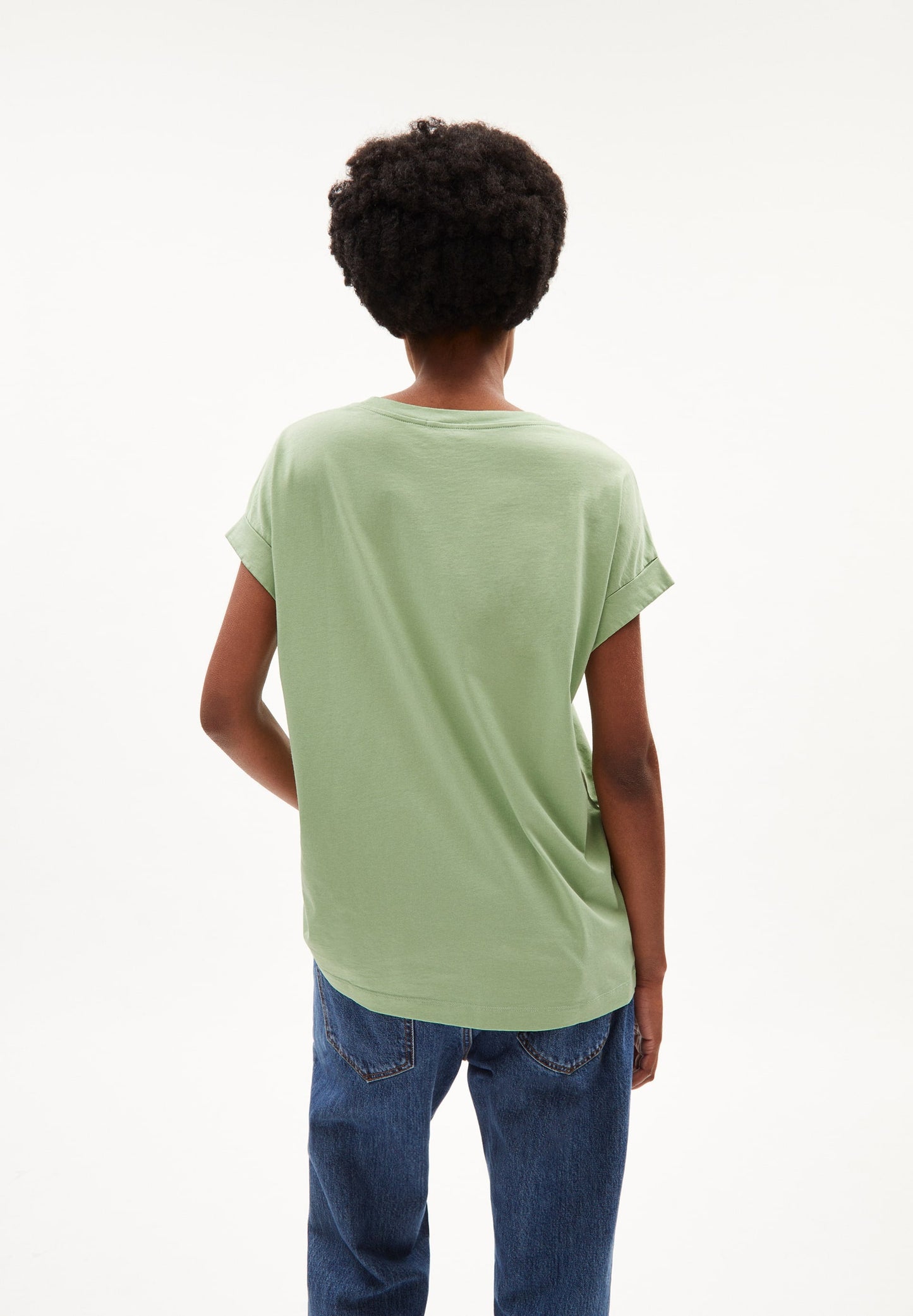 T-shirt vert en coton bio - idaara smith green