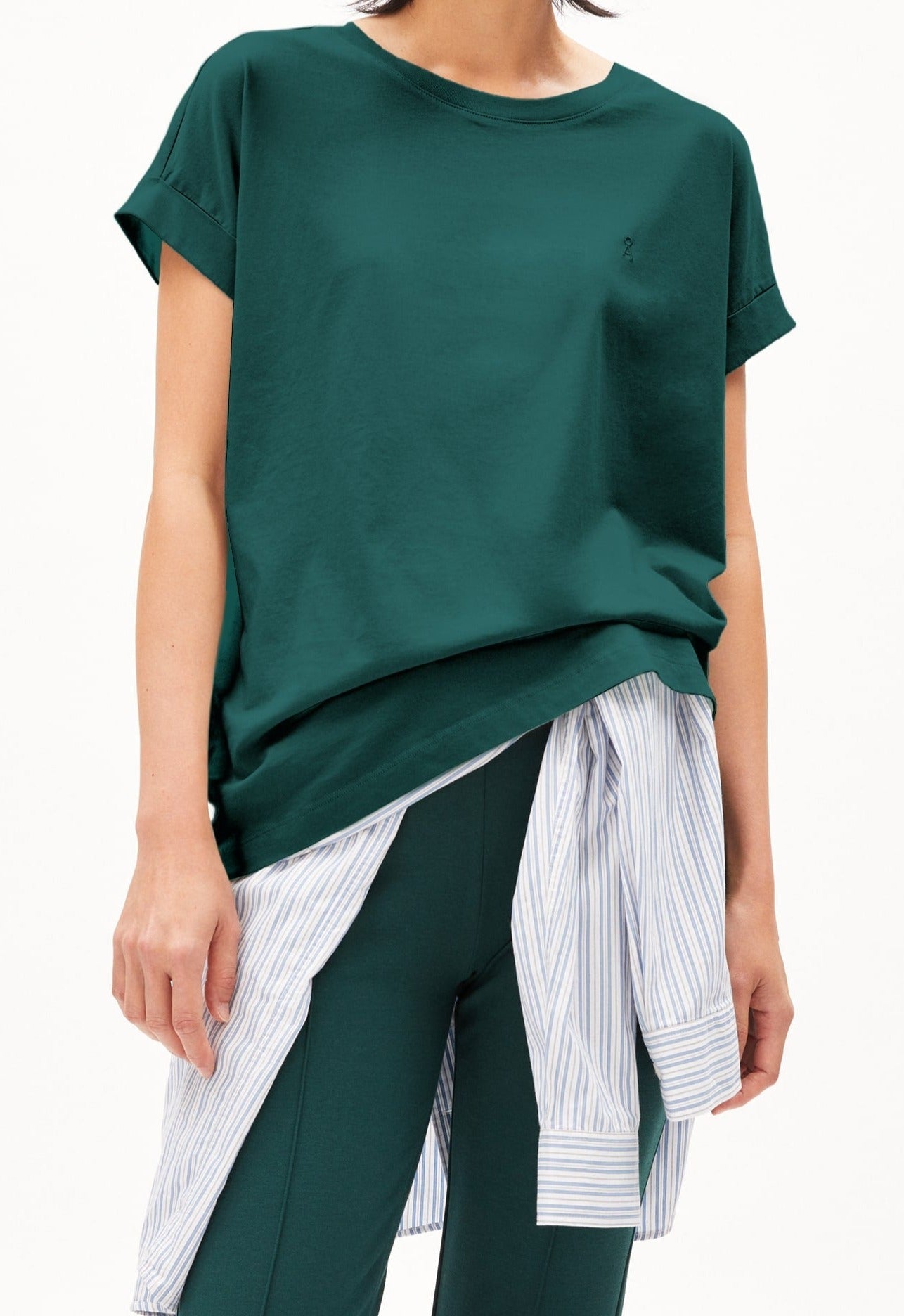 T-shirt en coton bio | vert "idaara teal stone"