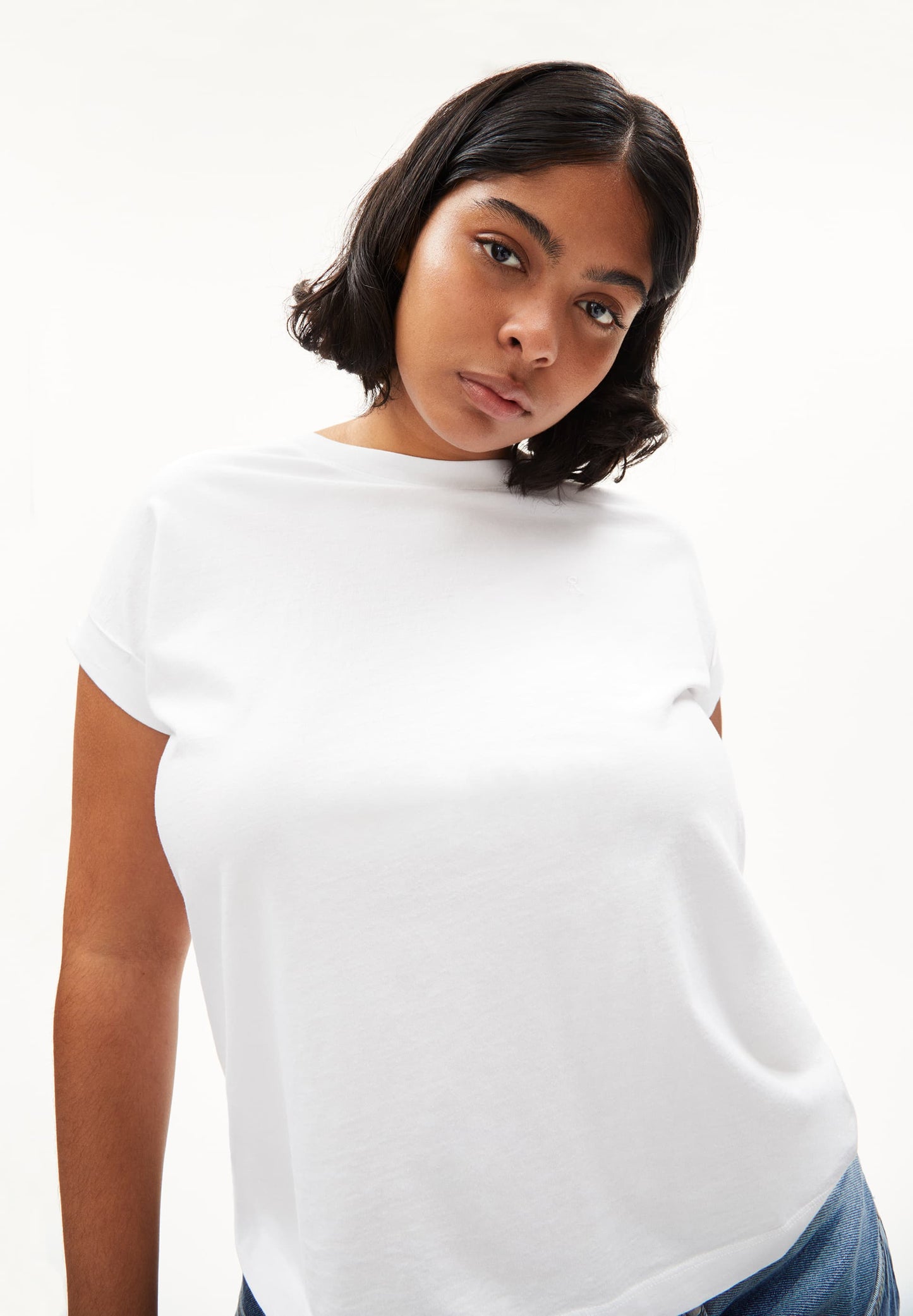 T-shirt en coton bio | blanc "idaara white"