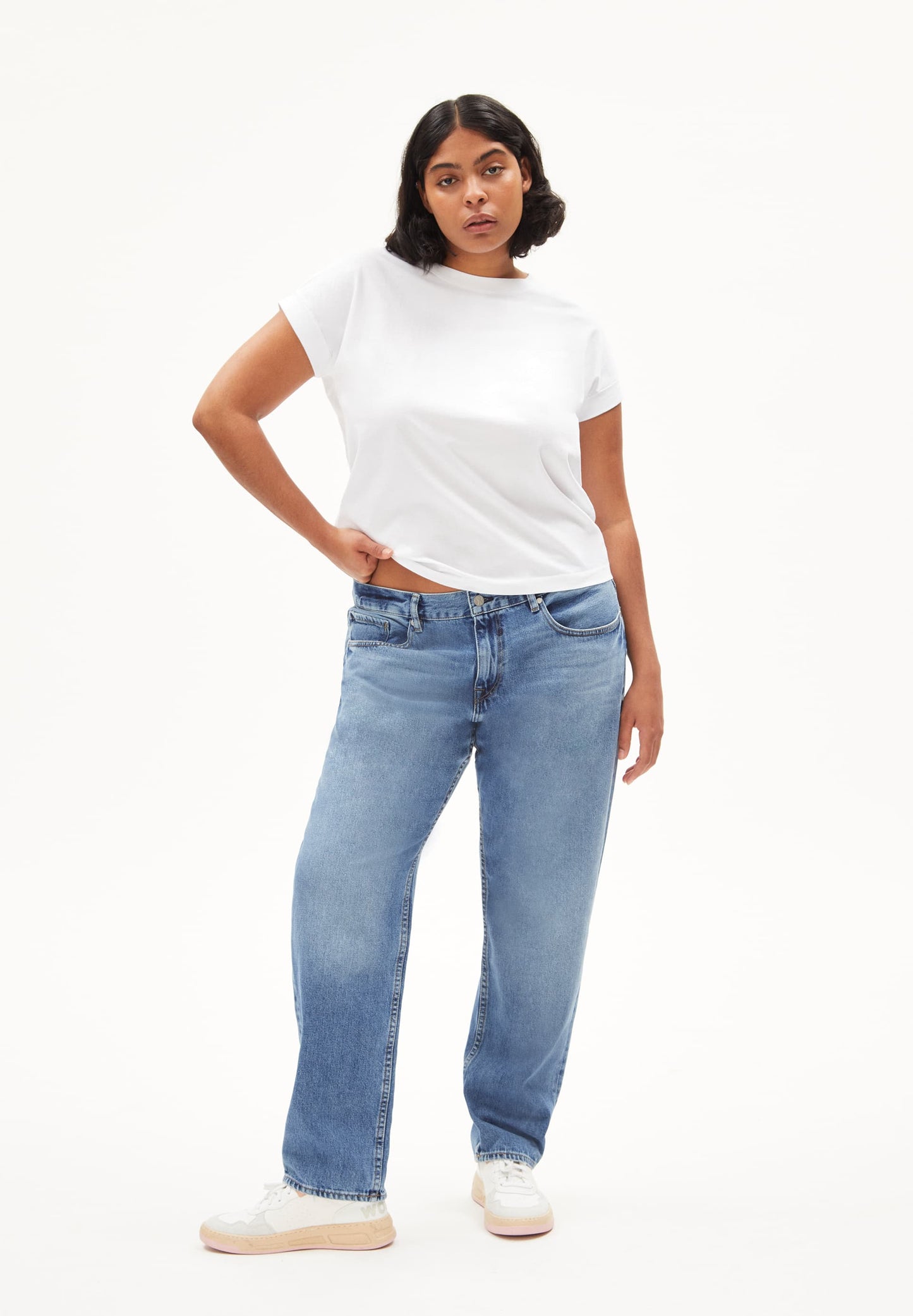 T-shirt en coton bio | blanc "idaara white"