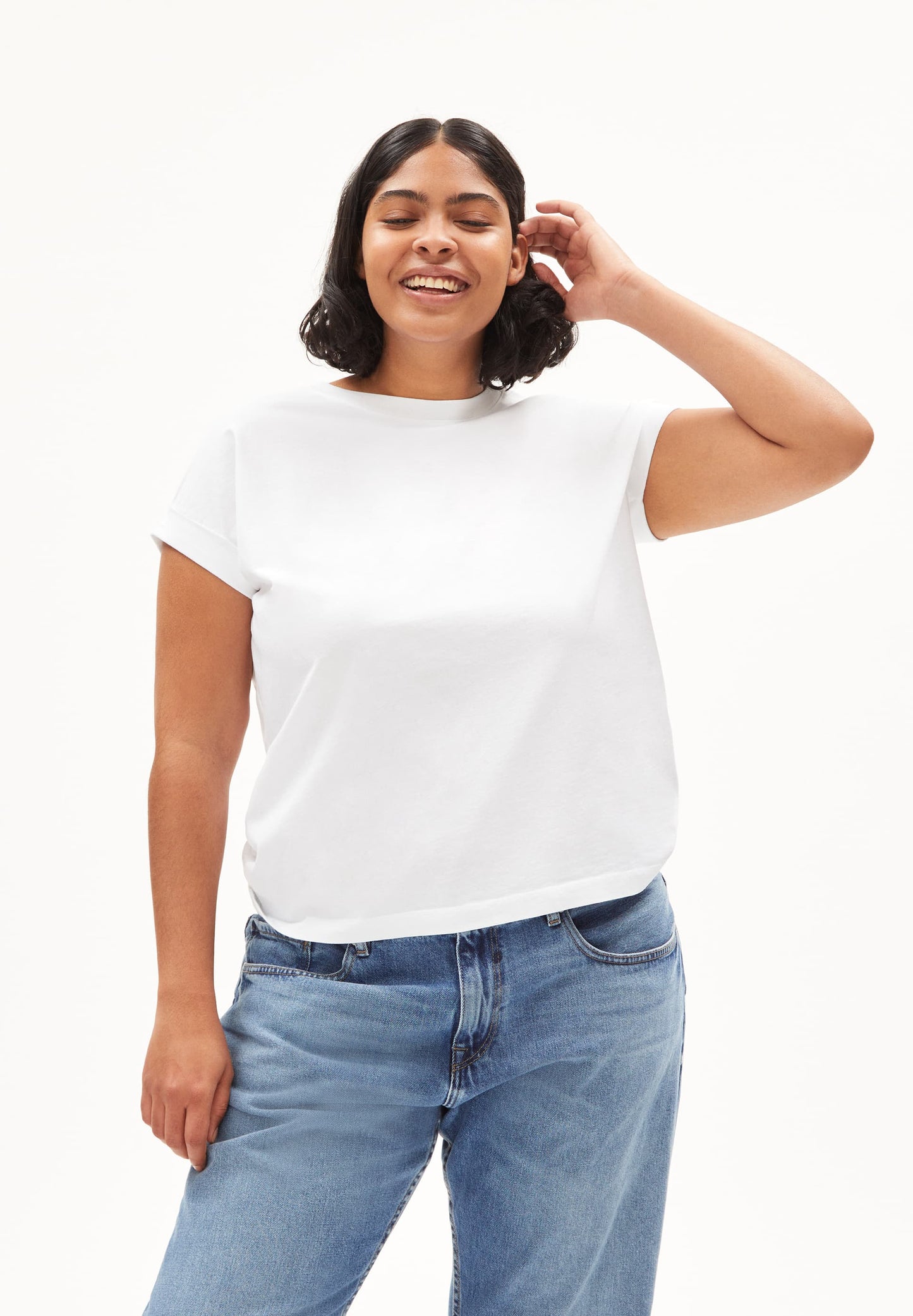 T-shirt en coton bio | blanc "idaara white"