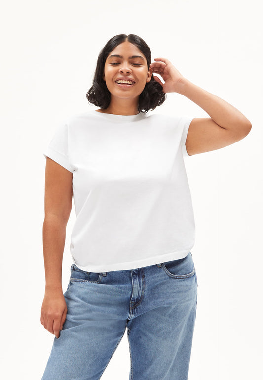 T-shirt en coton bio | blanc "idaara white"