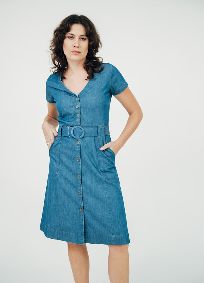 Robe denim en coton bio | bleu "Summer bliss dress - blue"