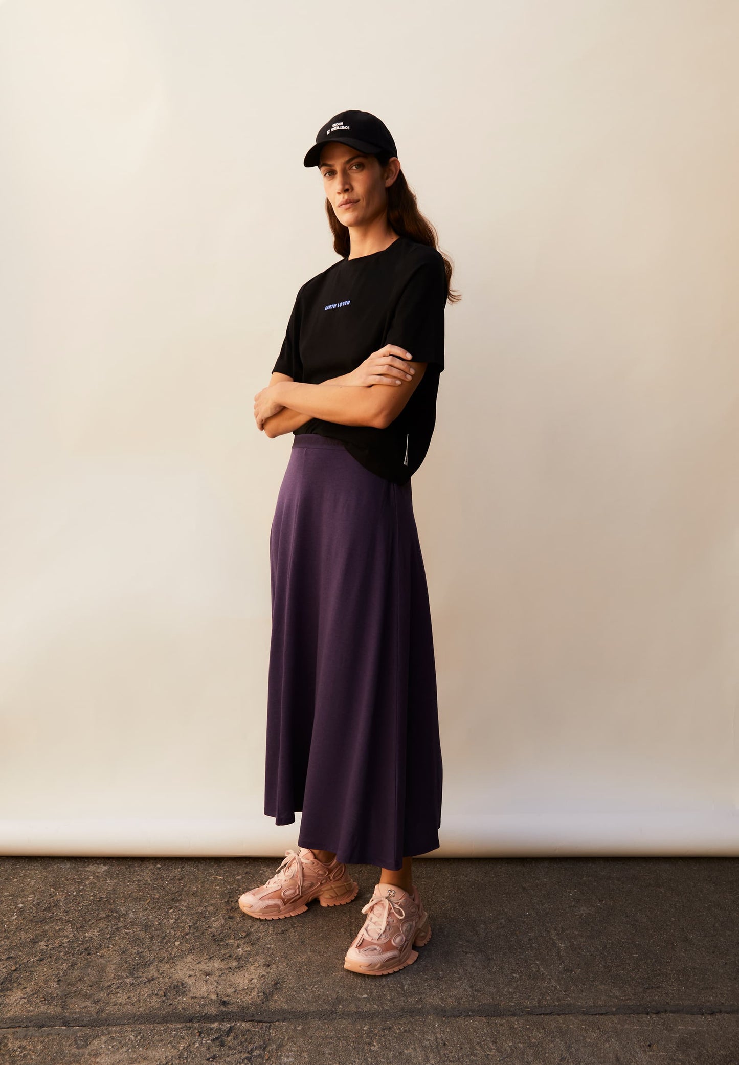 Jupe longue en tencel | violet "ileniaa laraa blue ash"