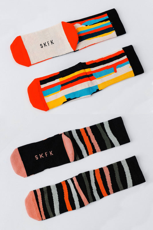 Pack de 2 paires de chaussettes en coton bio | multicolore