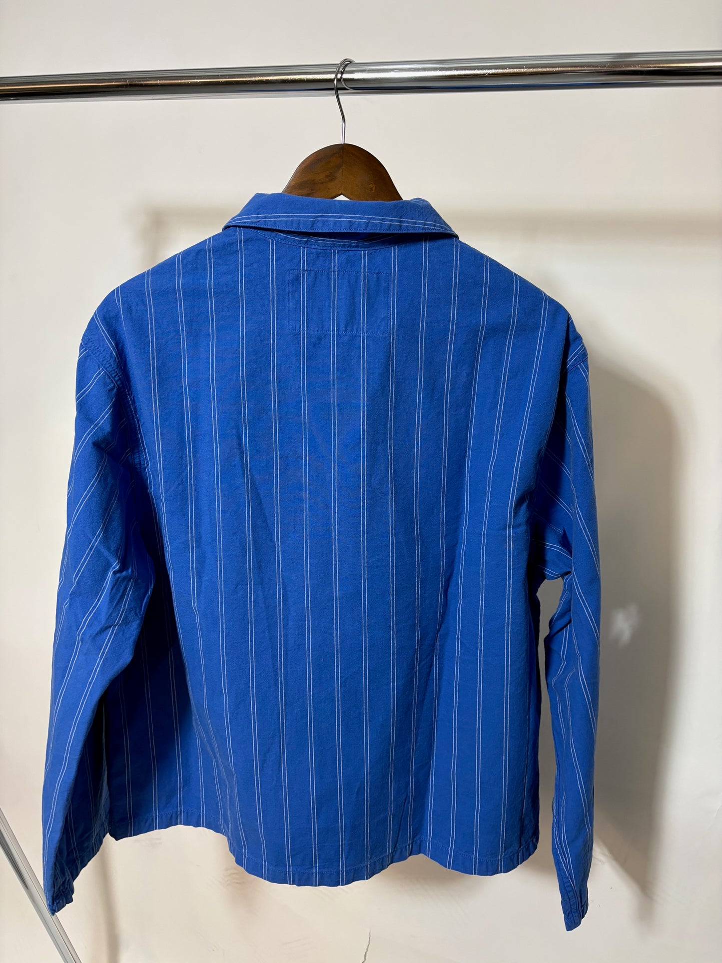 Veste en coton bio | rayé bleu 'kicki striped workwear jacket - blue/offwhite'