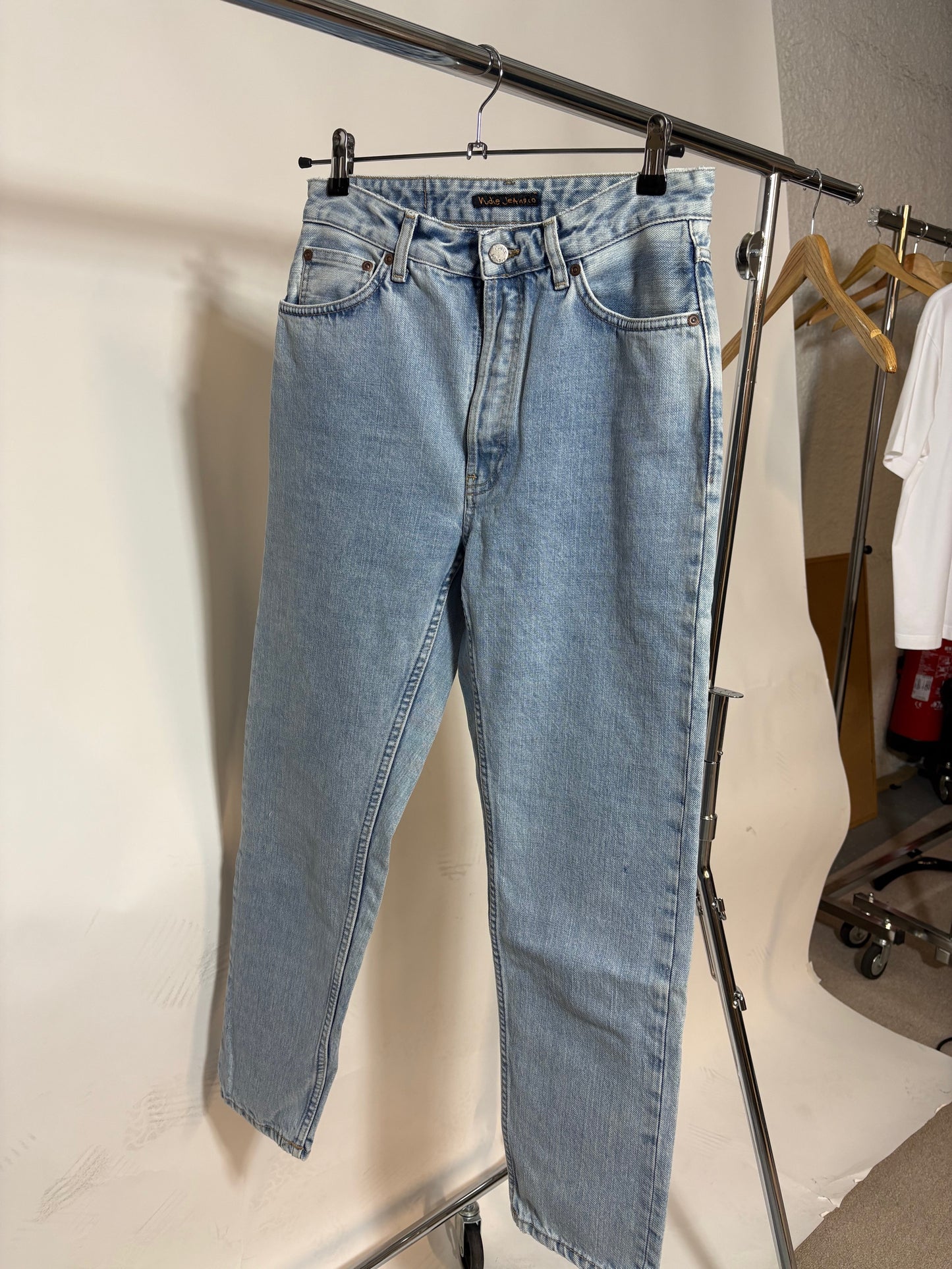 Jean mom en coton bio | bleu clair 'breezy britt summer salt'