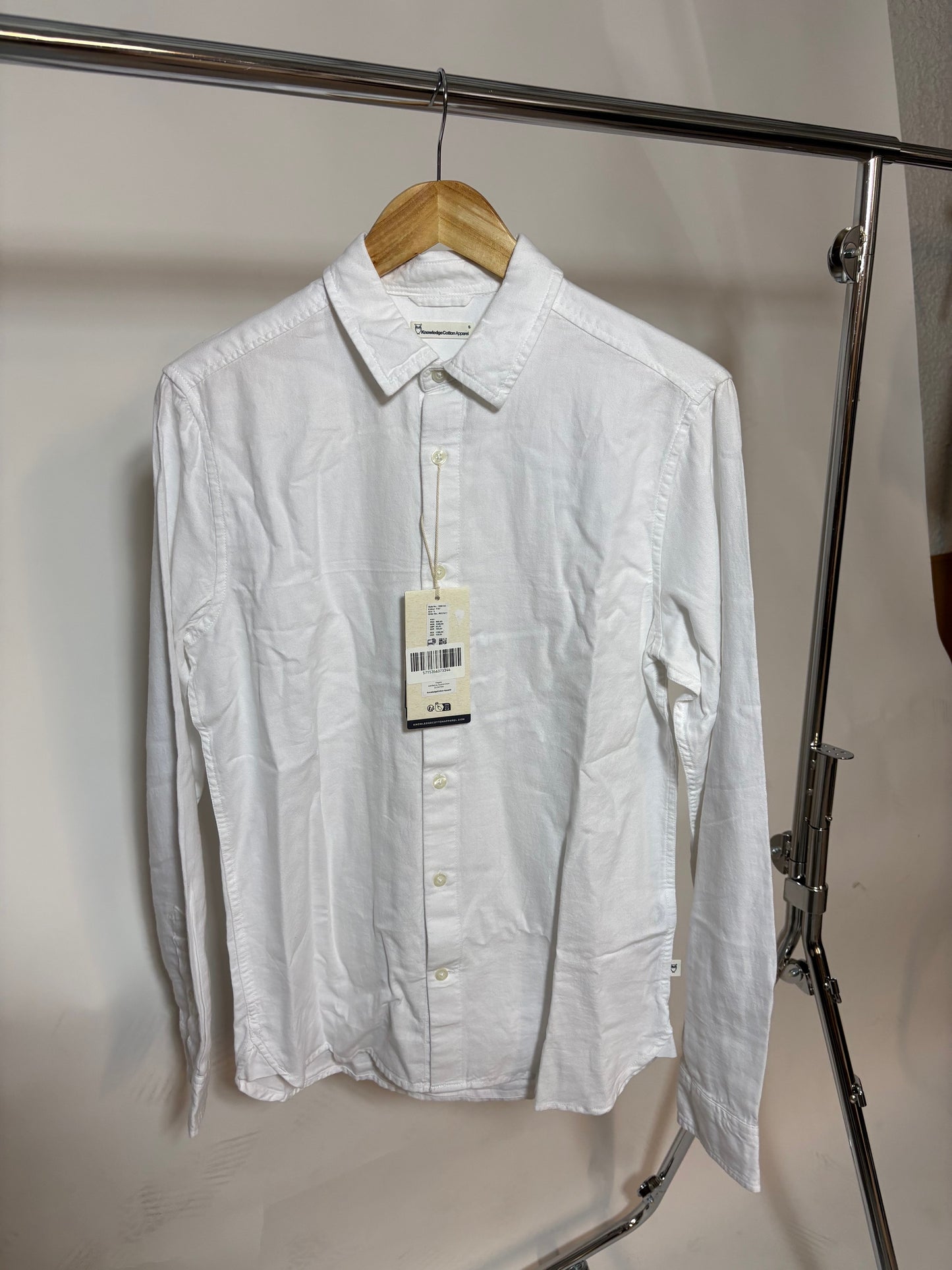 Chemise en coton biologique | blanc 'regular fit light twill shirt egret'