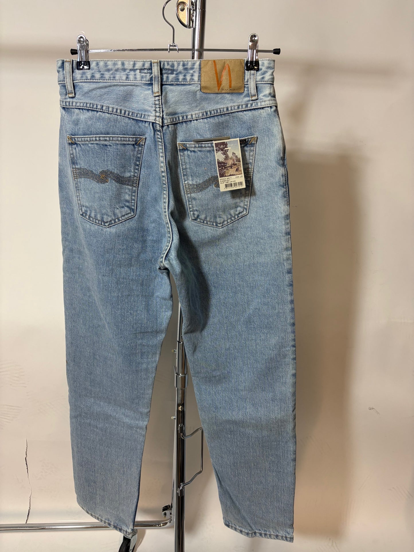 Jean mom en coton bio | bleu clair 'breezy britt summer salt'