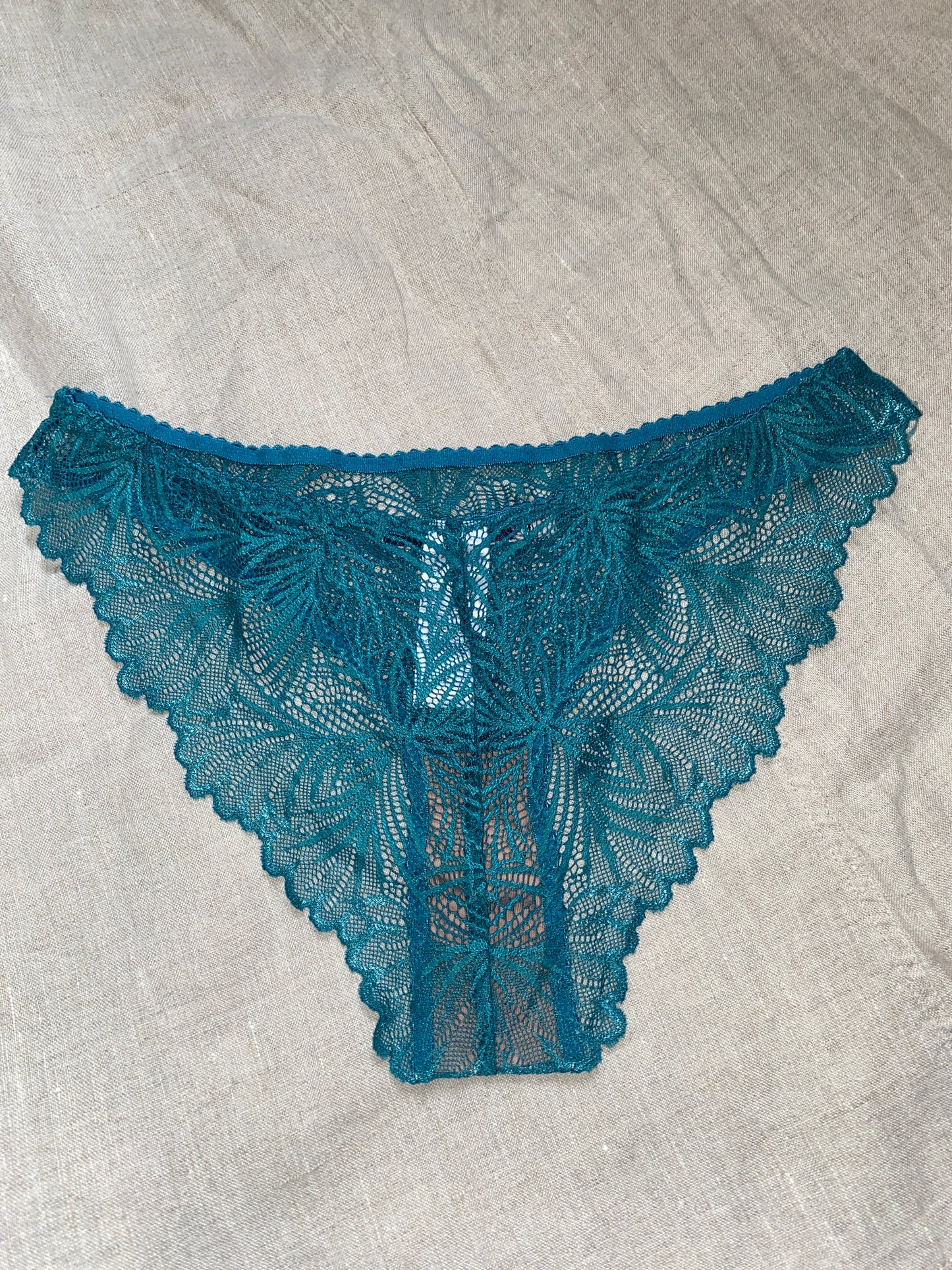 Culotte en dentelle turquoise en élasthanne recyclé - Lima