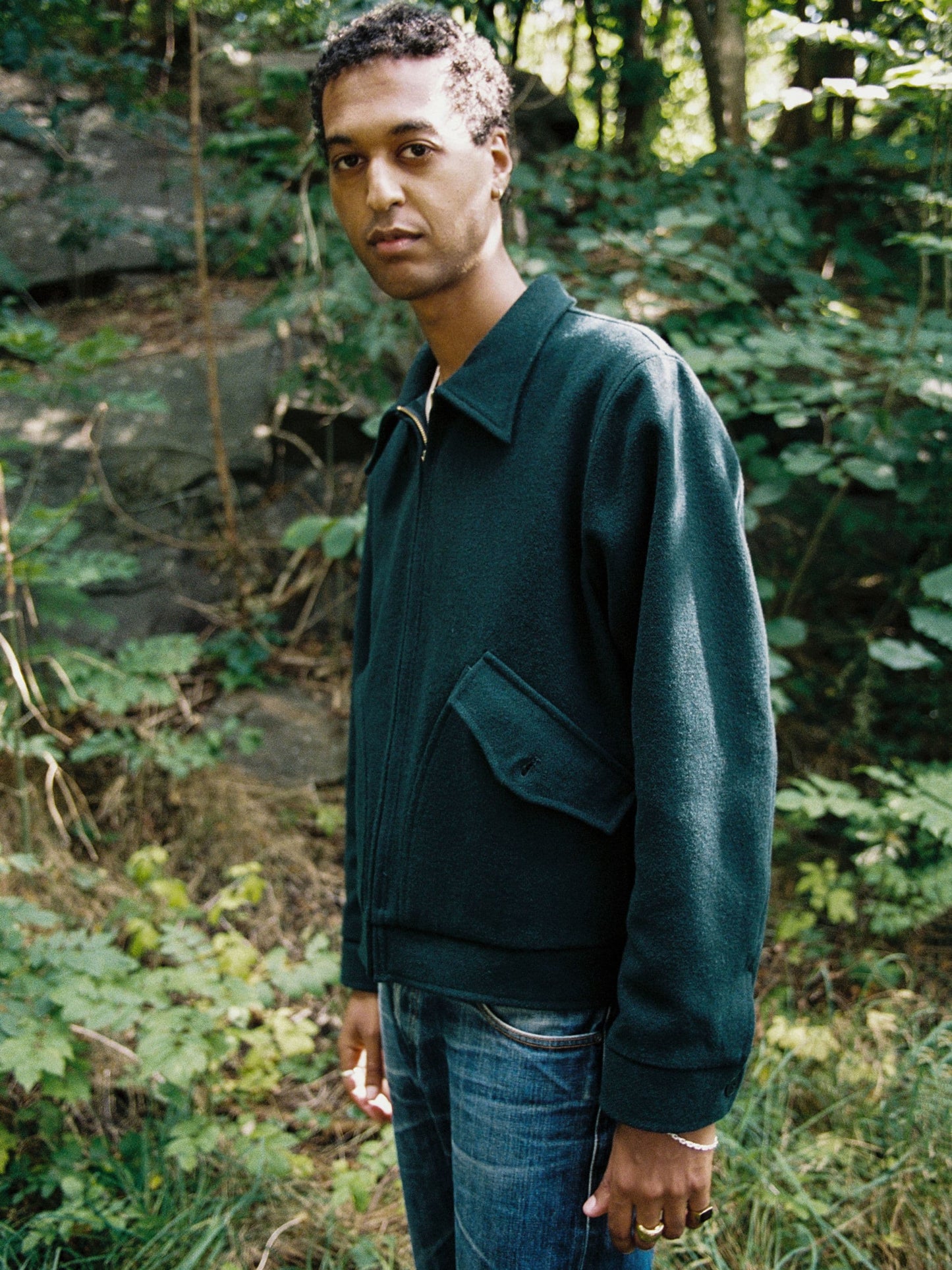 Veste en laine recyclée | vert "blake wool jacket - racing green"