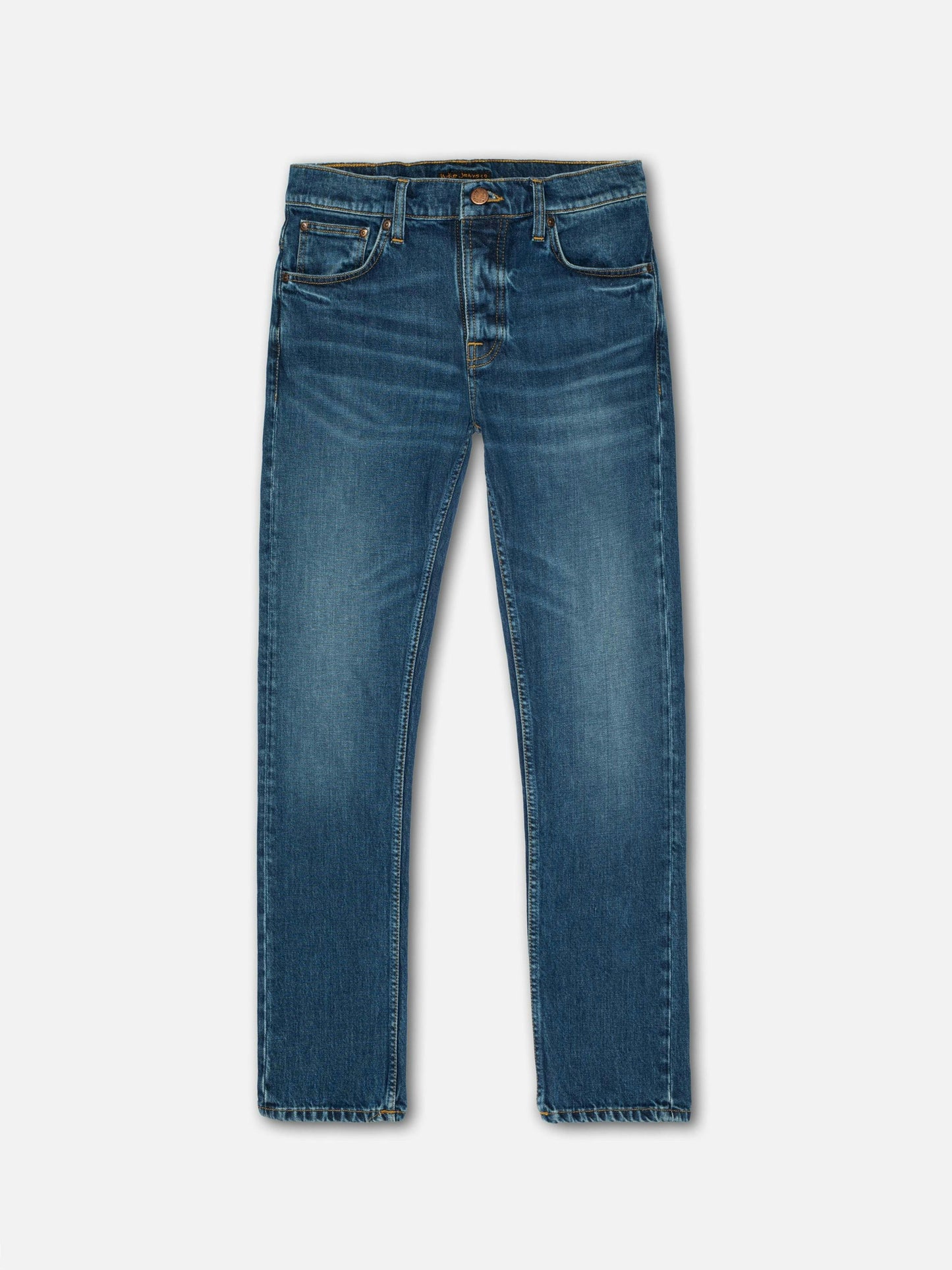 Jean slim en coton bio | bleu "grim tim workers blue - workers blue"