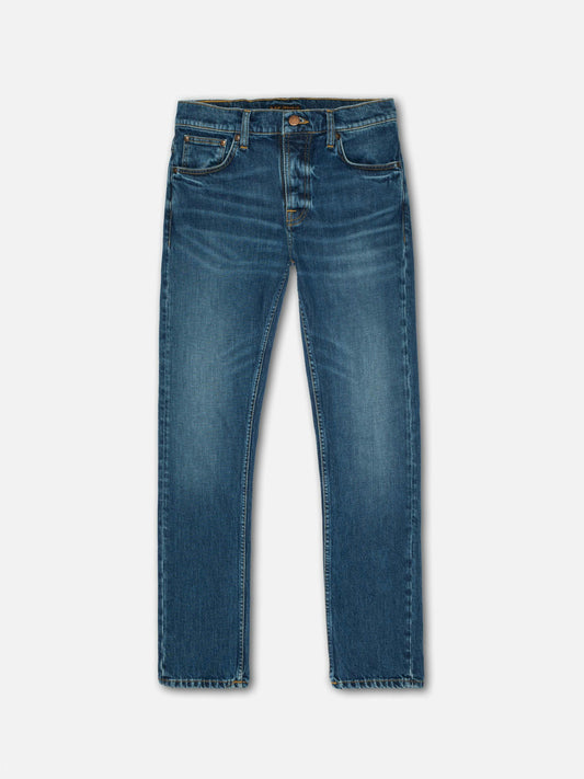 Jean slim en coton bio | bleu "grim tim workers blue - workers blue"