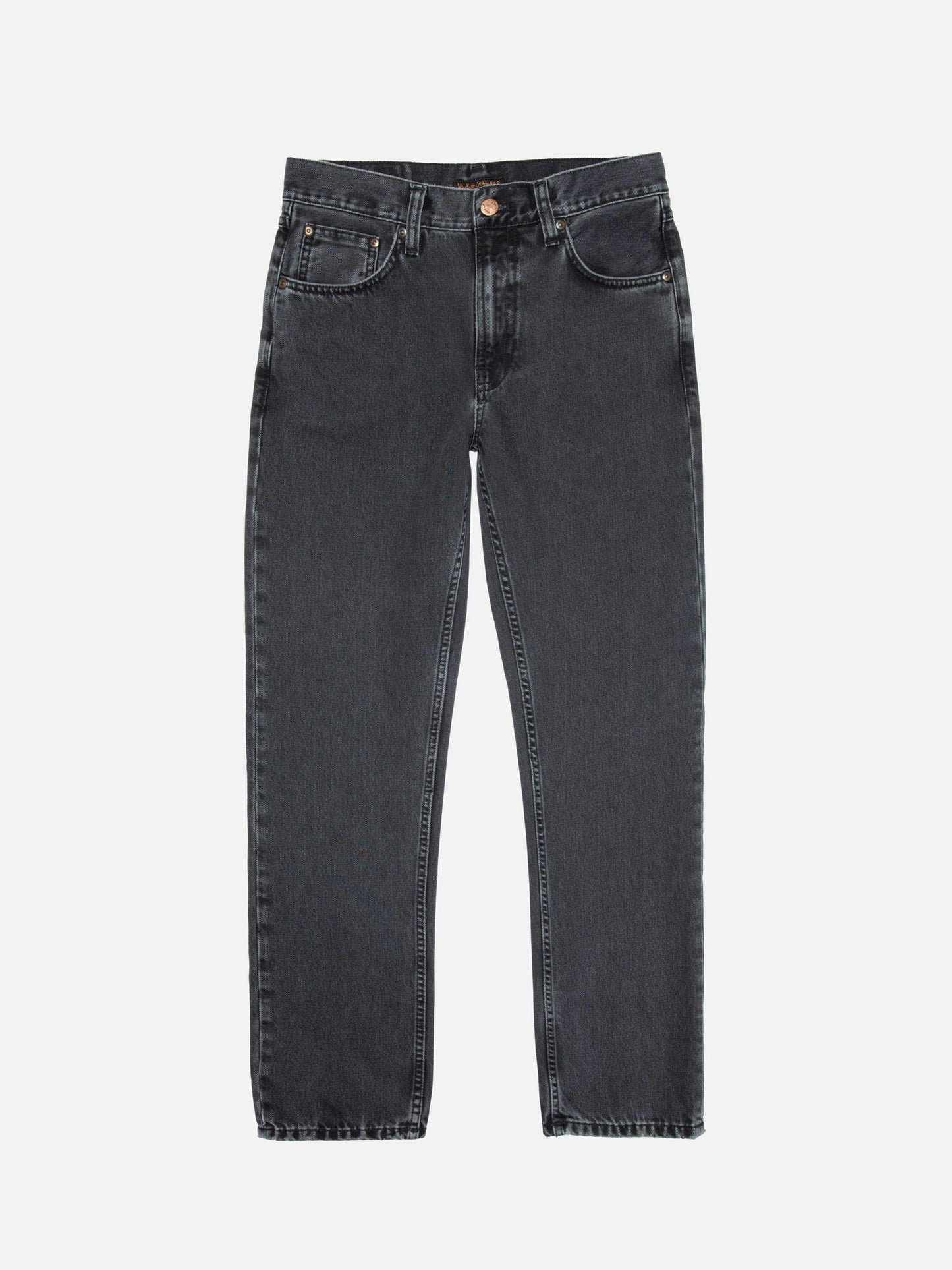 Jean droit en coton bio | noir délavé "gritty jackson black cliffs"as