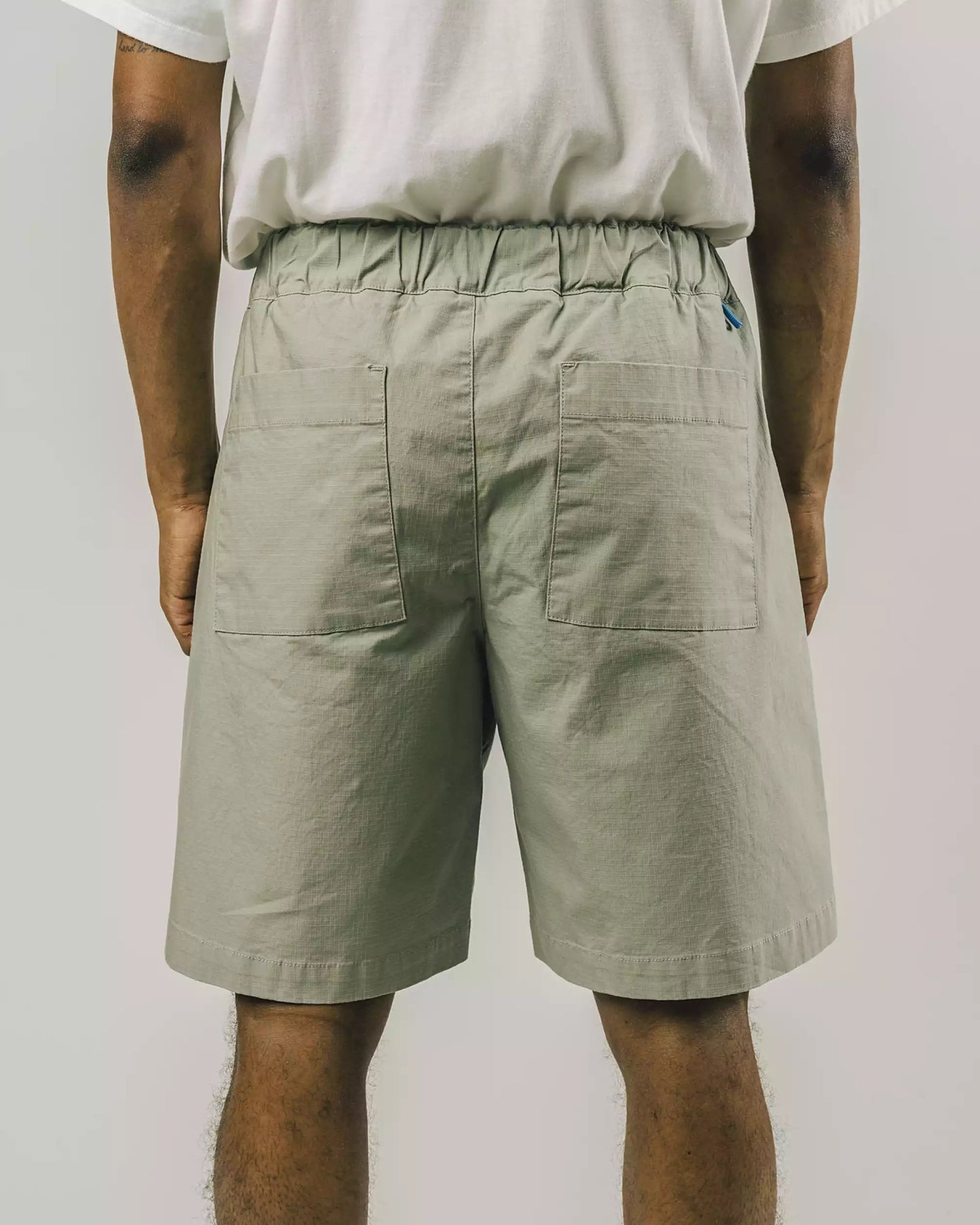 Short ample vert en coton bio - ripstop oversize short kakhi green