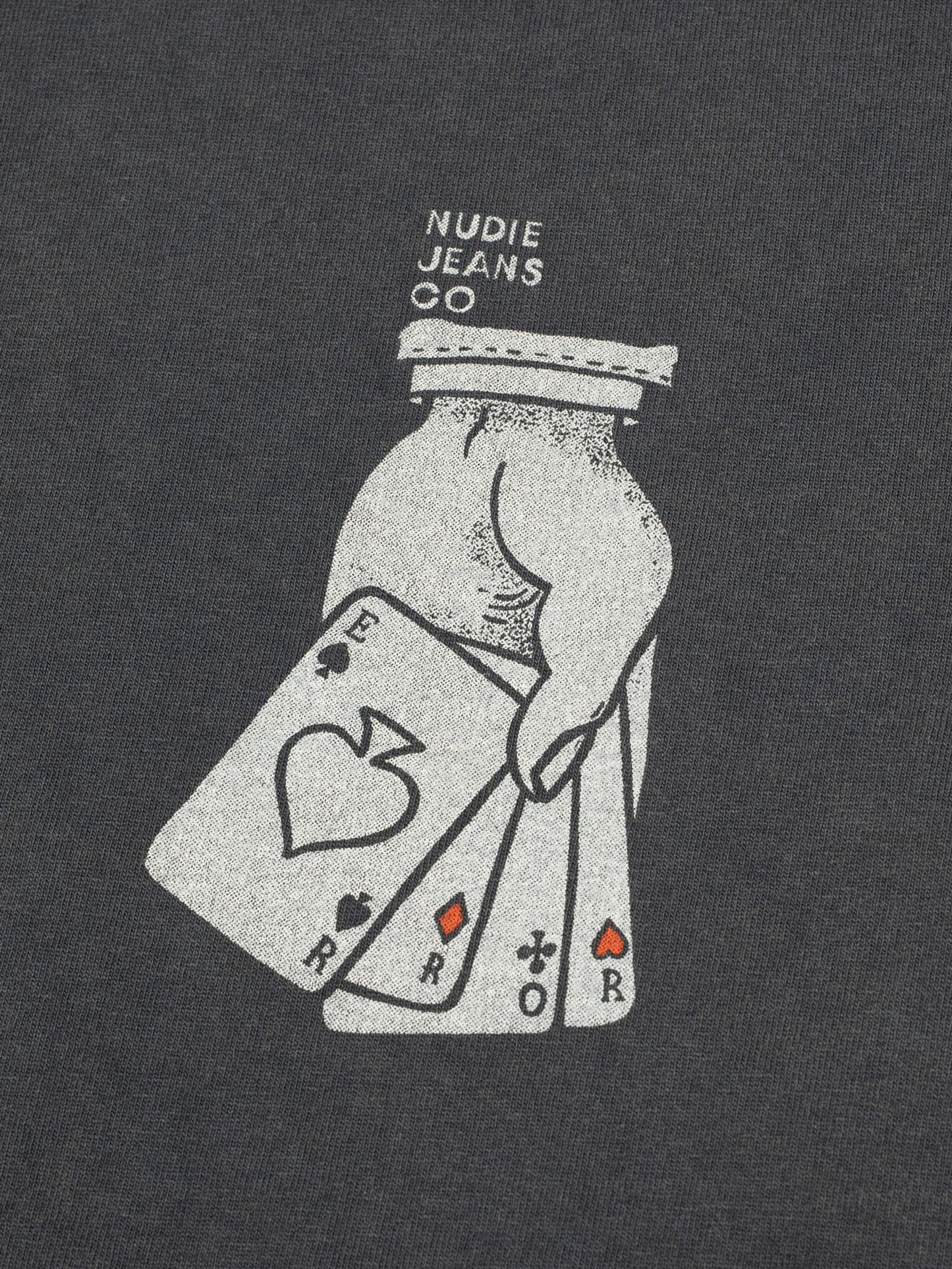 T-shirt imprimé en coton biologique | gris "Roy nope t-shirt - antracite"