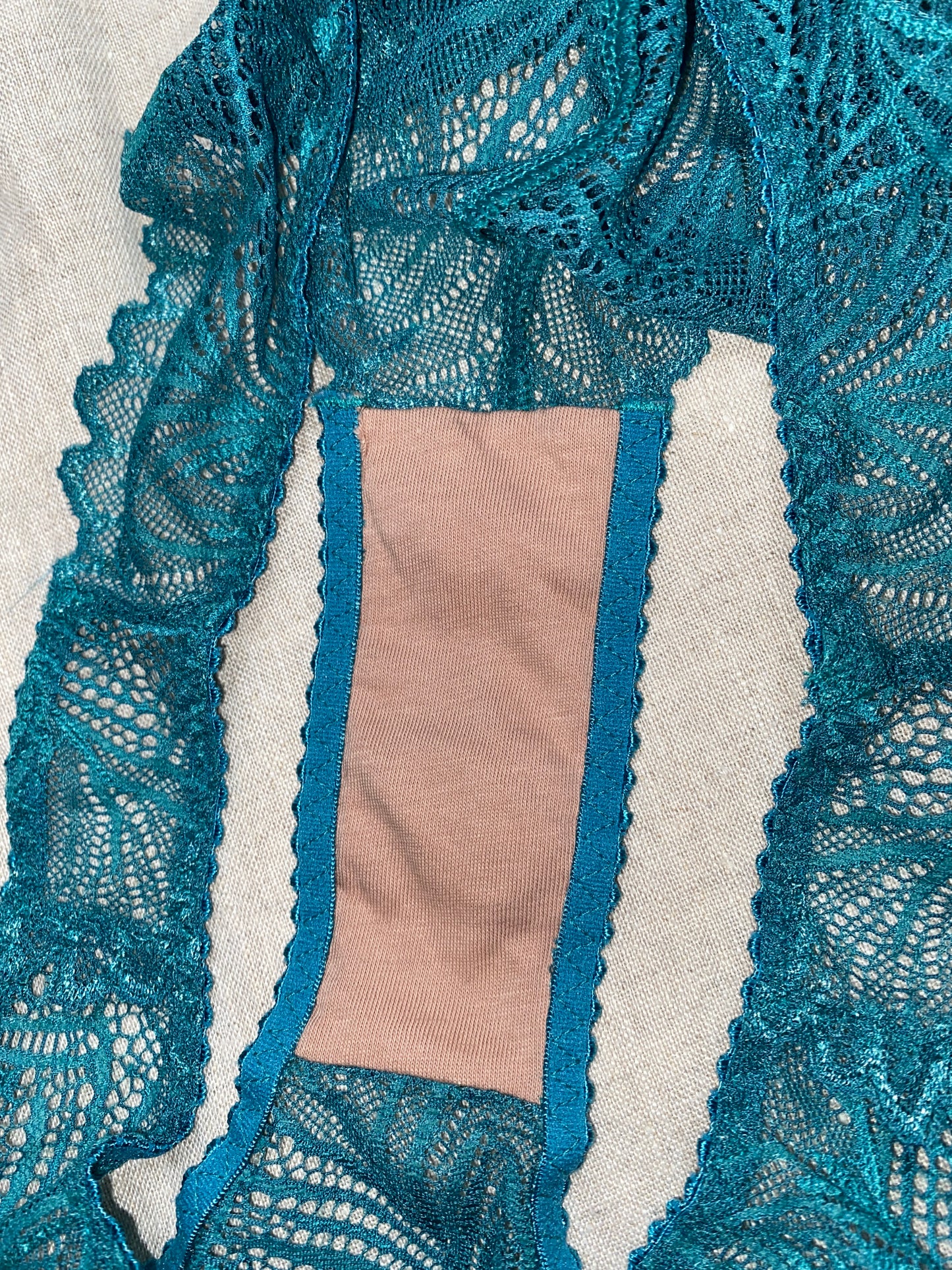 Culotte en dentelle turquoise en élasthanne recyclé - Lima
