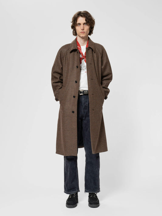 Manteau long en laine et polyester recyclé | marron "will overcoat brown"