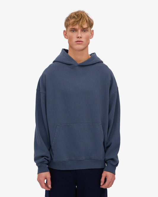 Sweat à capuche oversize en coton bio | bleu "petrol blue"