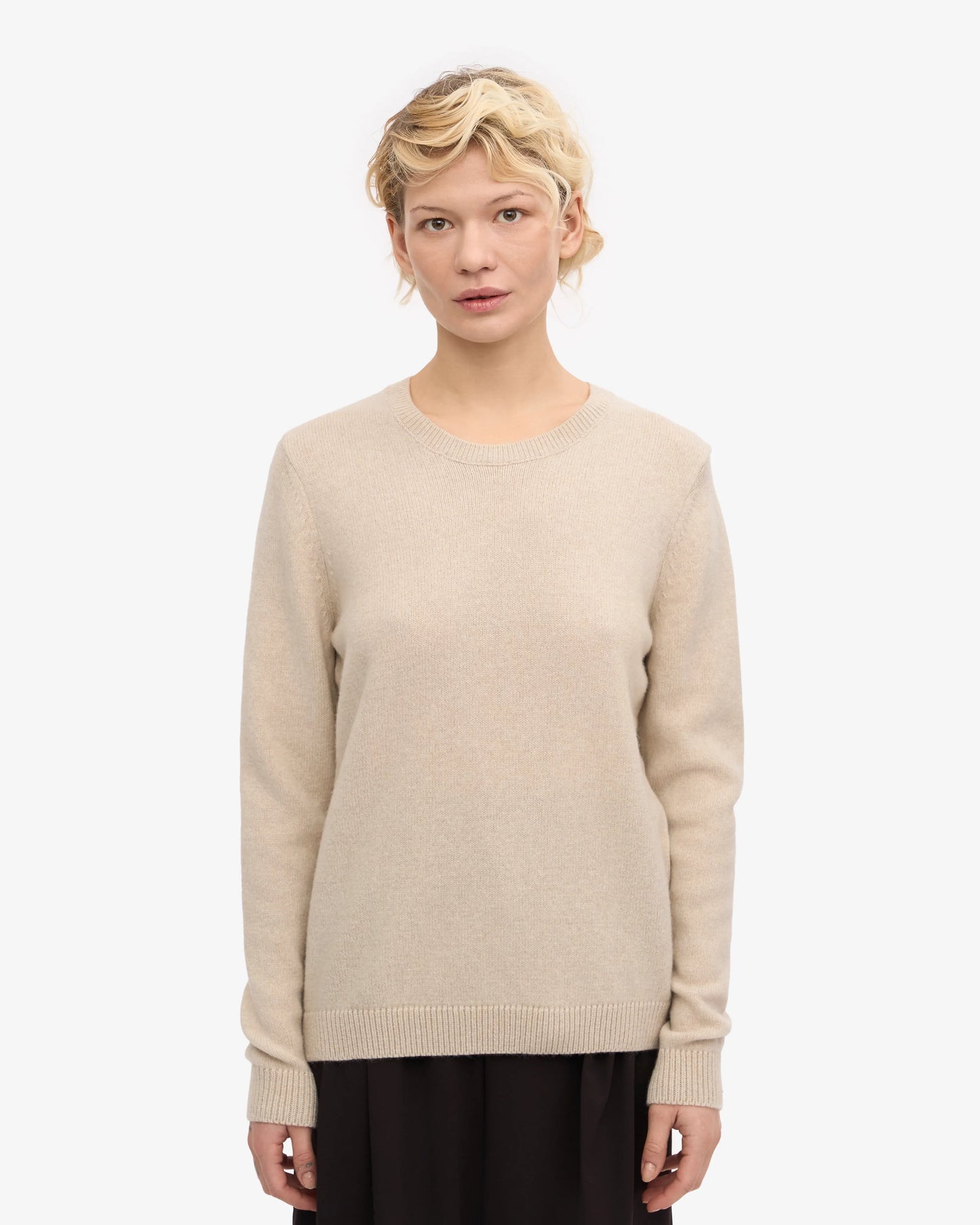 Pull en laine mérinos recyclée  - ivory white