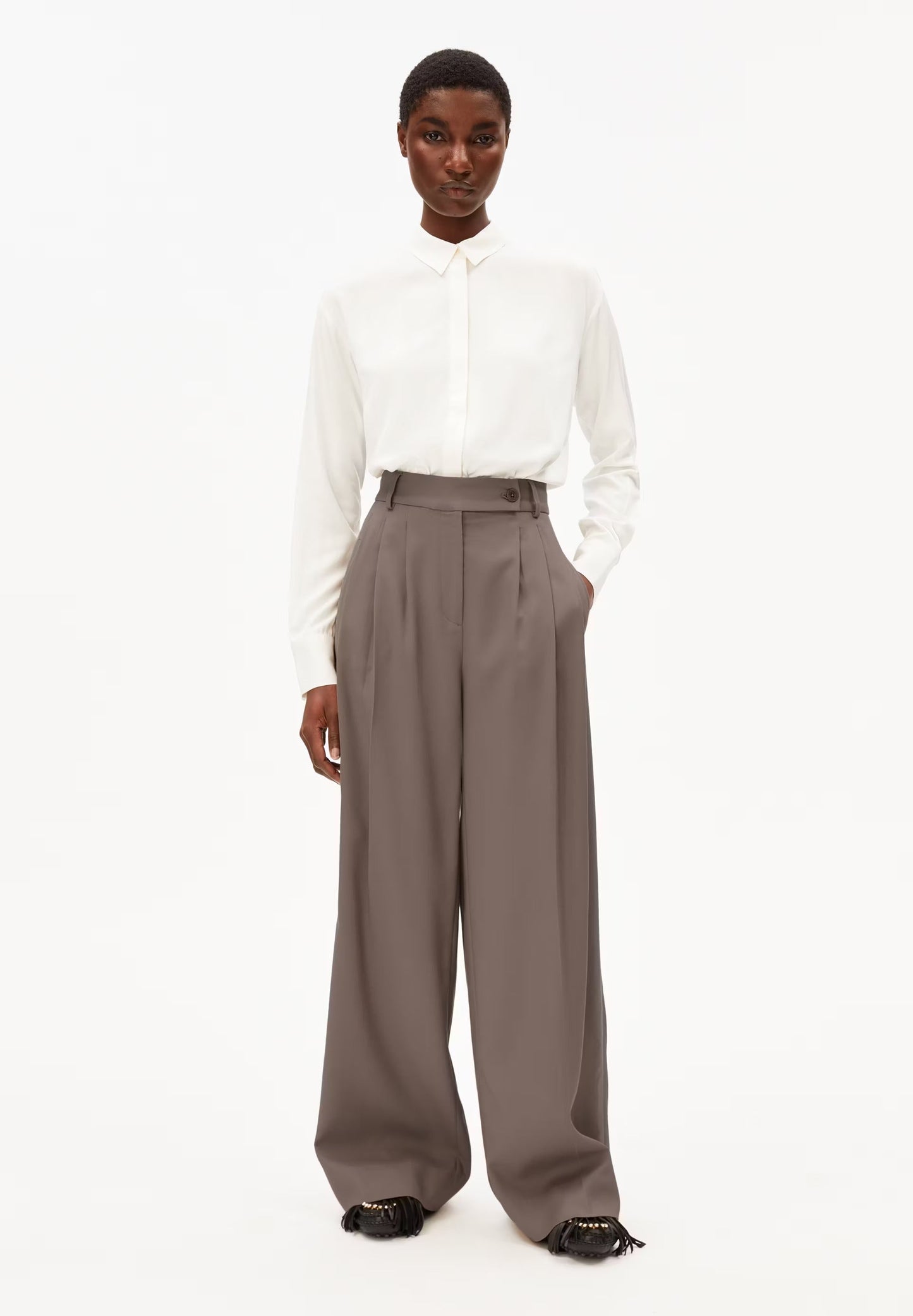 Chemise en ecovero | blanc 'larisaana longsleeve - off white'