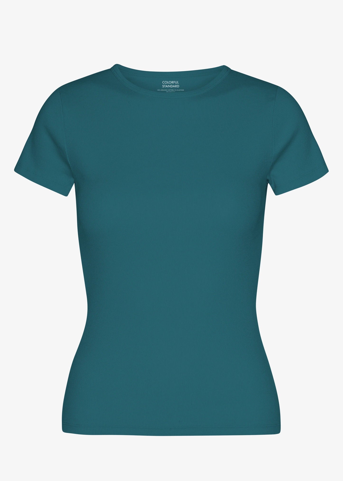 T-shirt côtelé en coton biologique | bleu "organic rib ss t-shirt - Ocean Green"
