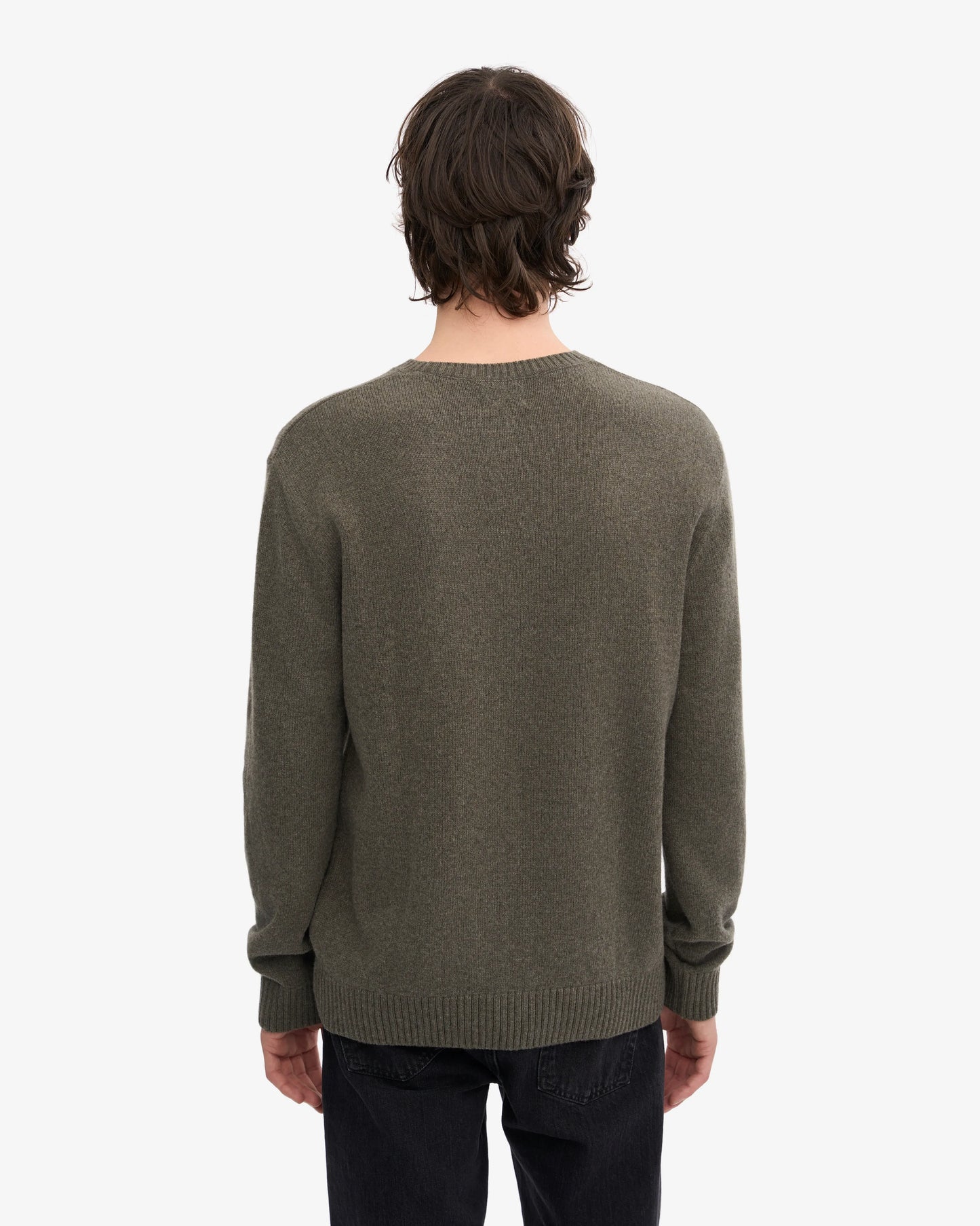 Pull en laine mérinos recyclée | kaki "dusty olive"