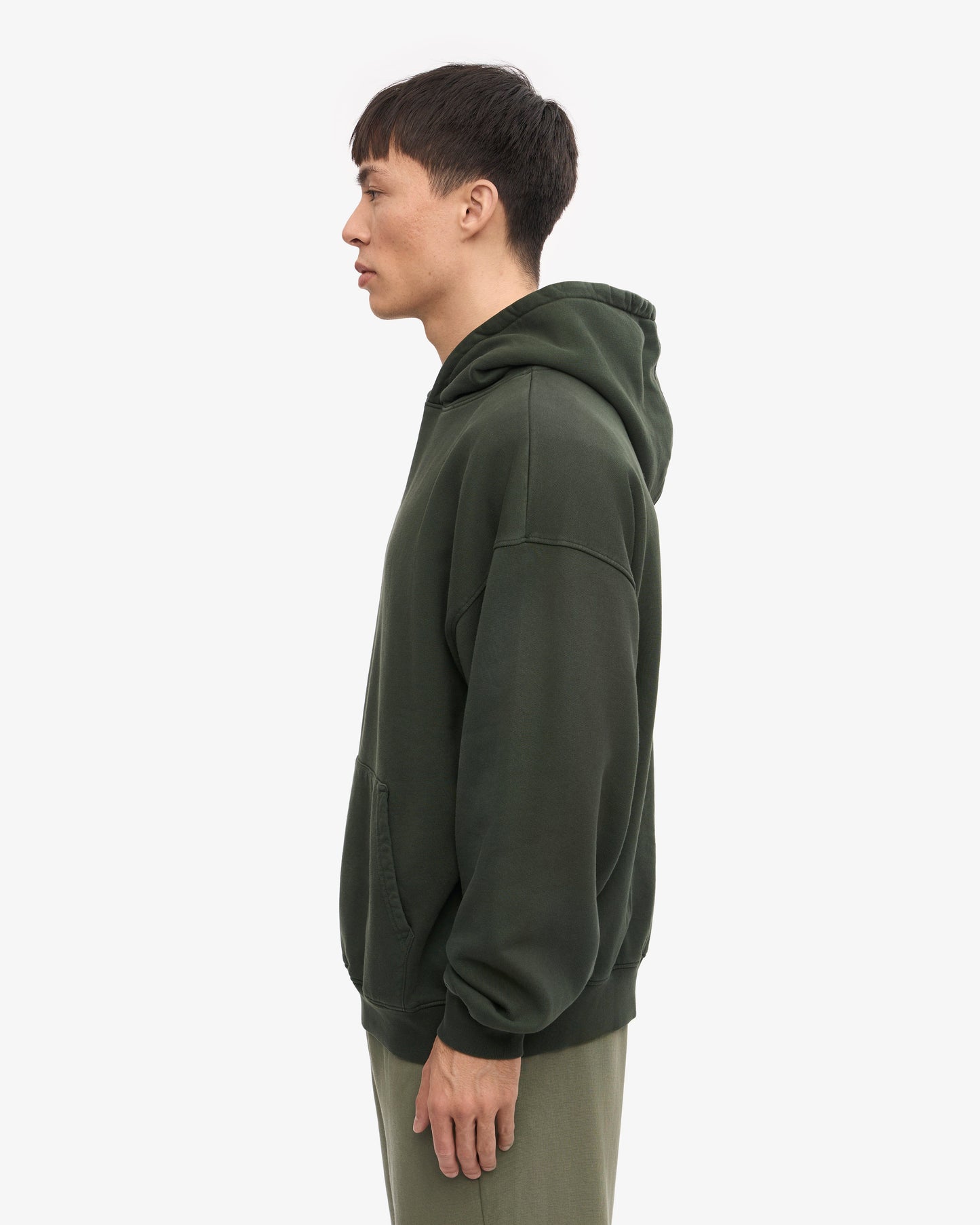 Sweat à capuche oversize en coton bio | vert "hunter green"
