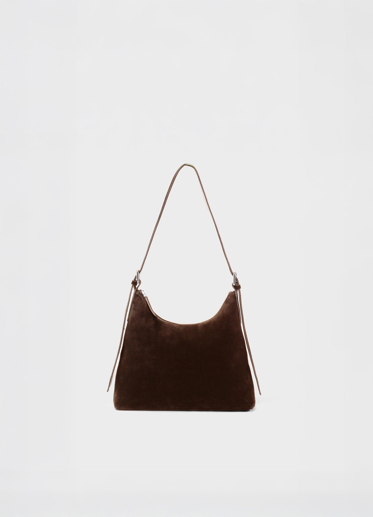 Sac à main en cuir suède certifié | marron  "bari - coffee"