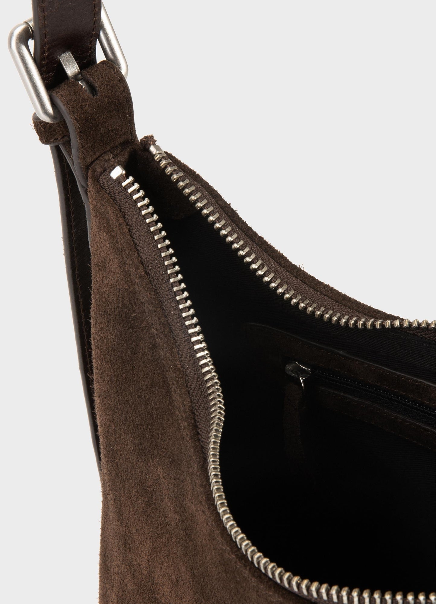 Sac à main en cuir suède certifié | marron  "bari - coffee"