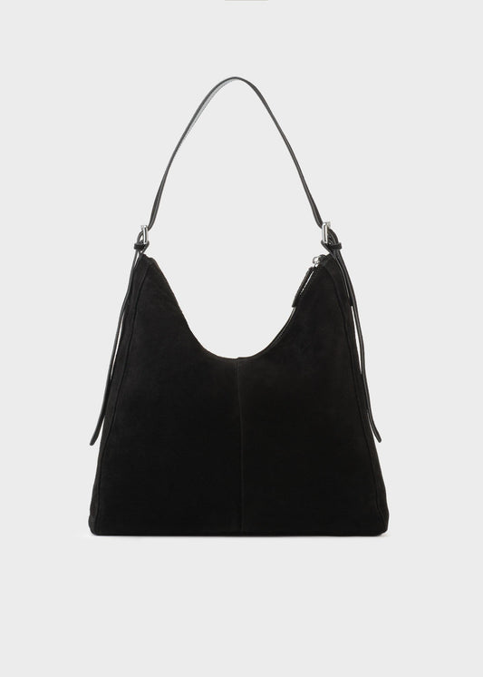 Sac cabas en cuir suède certifié | noir "hilo"