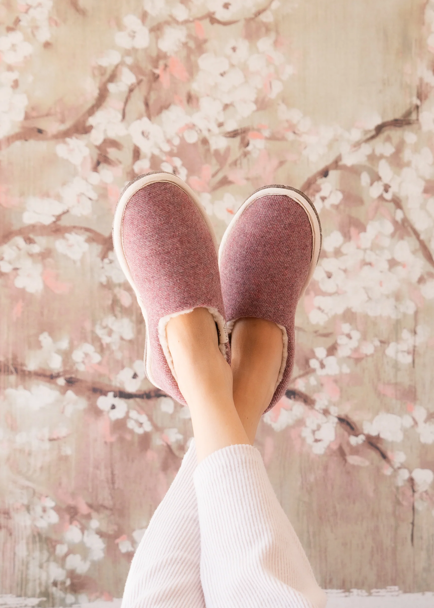 Chaussons en laine recyclée | rose "Marcel rose chiné"