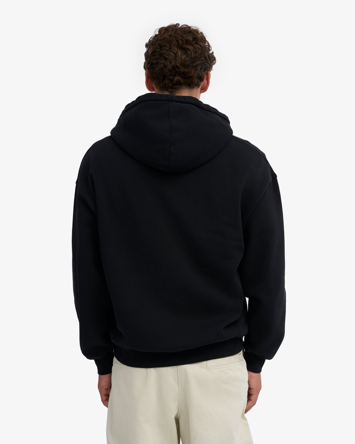 Sweat zippé oversize en coton bio | noir "organic oversized zip hood - deep black"