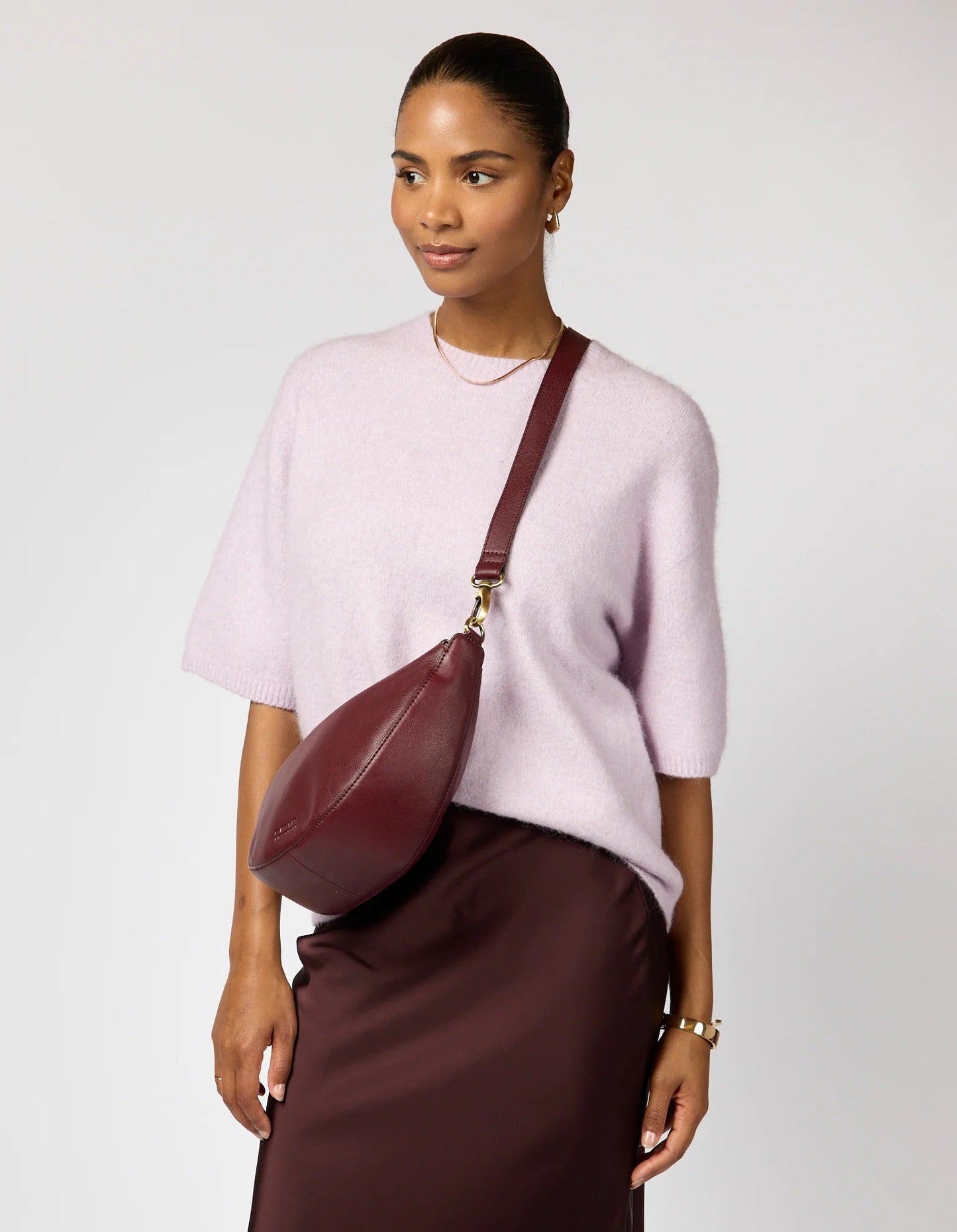 sac en cuir certifié | bordeaux "Leo - Dark Cherry Soft Grain"