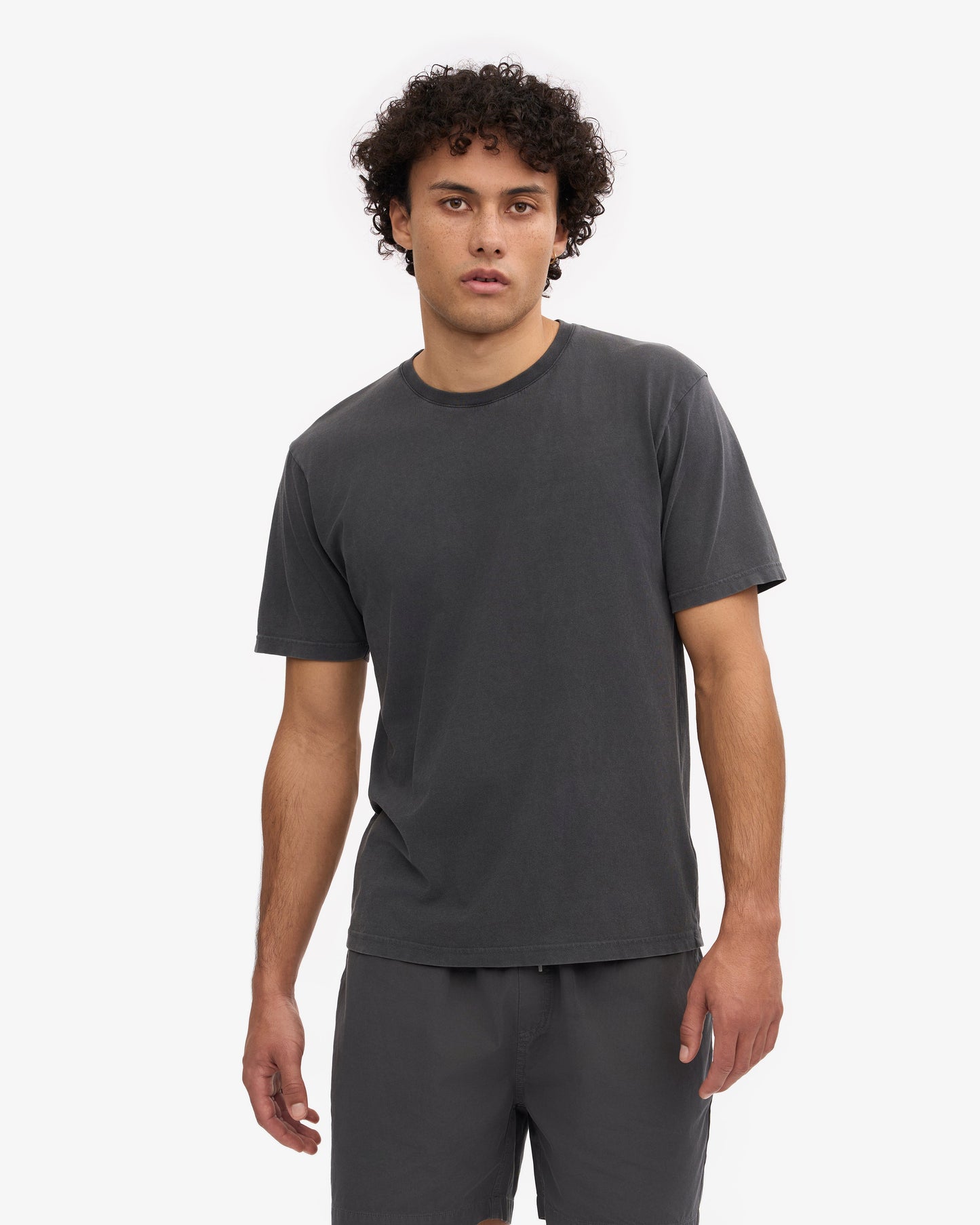 T-shirt manches courtes délavé en coton bio | noir "classic organic tee faded black"