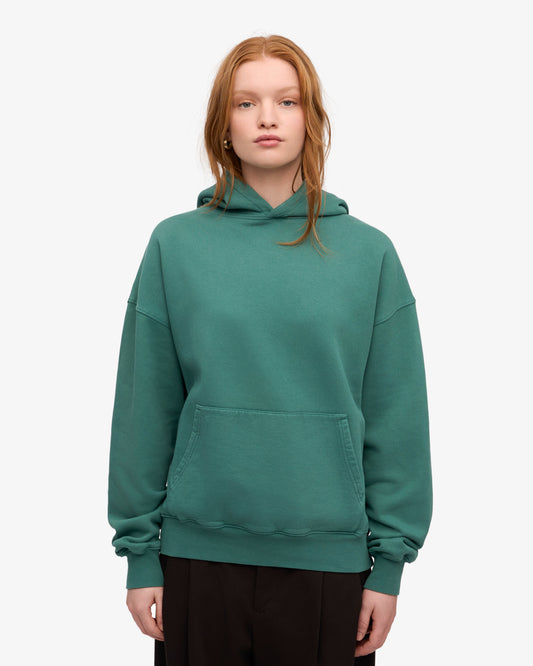 Sweat à capuche oversize en coton bio | vert "pine green"