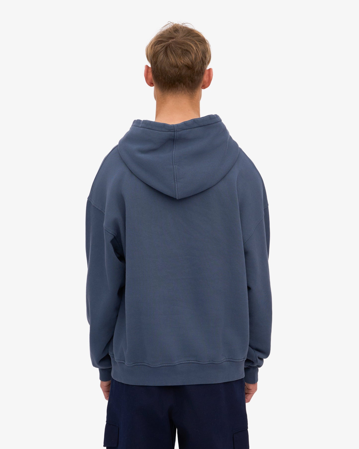 Sweat à capuche oversize en coton bio | bleu "petrol blue"