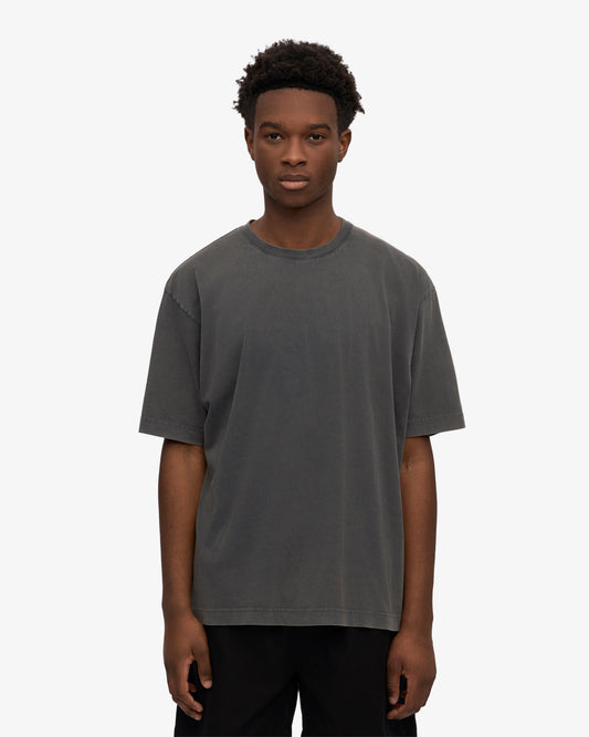 T-shirt manches courtes oversize délavé en coton bio | noir "faded black"