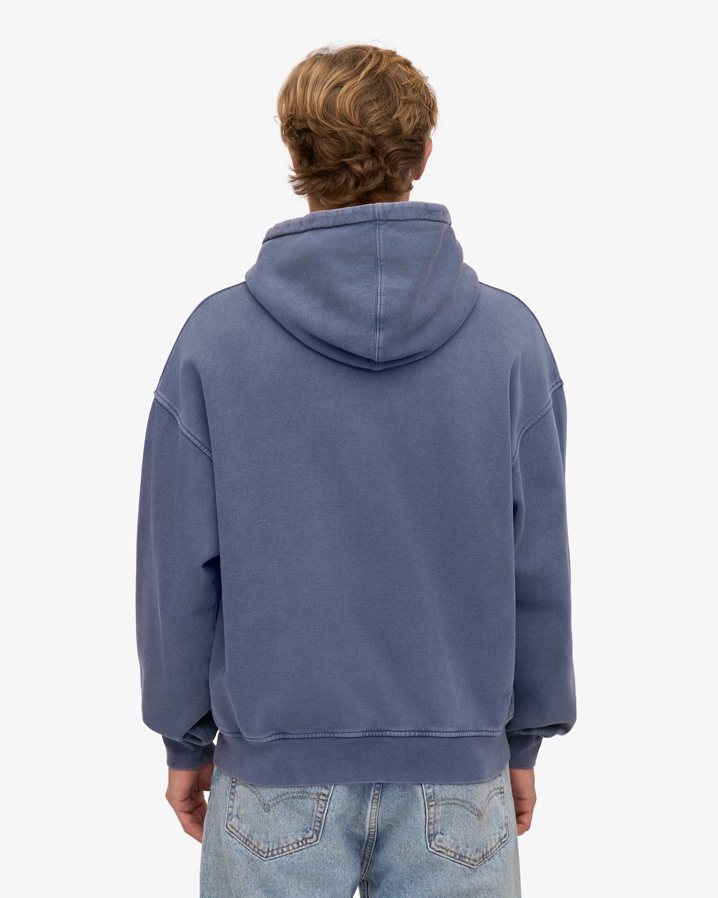 Sweat zippé oversize en coton bio | bleu "organic oversized zip hood - neptune blue"
