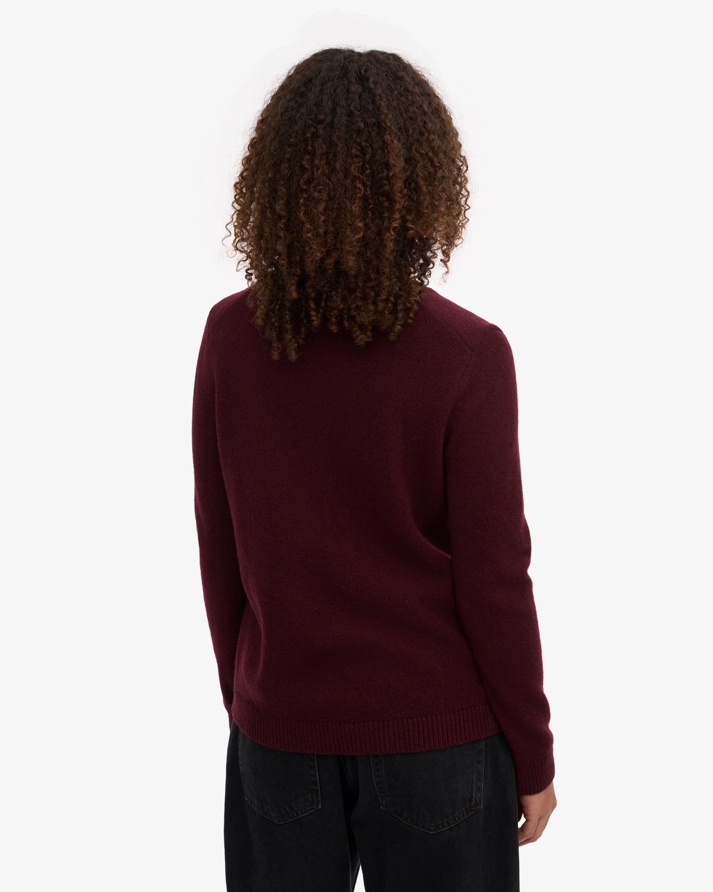 Pull en laine mérinos recyclée | bordeaux "Oxblood Red"